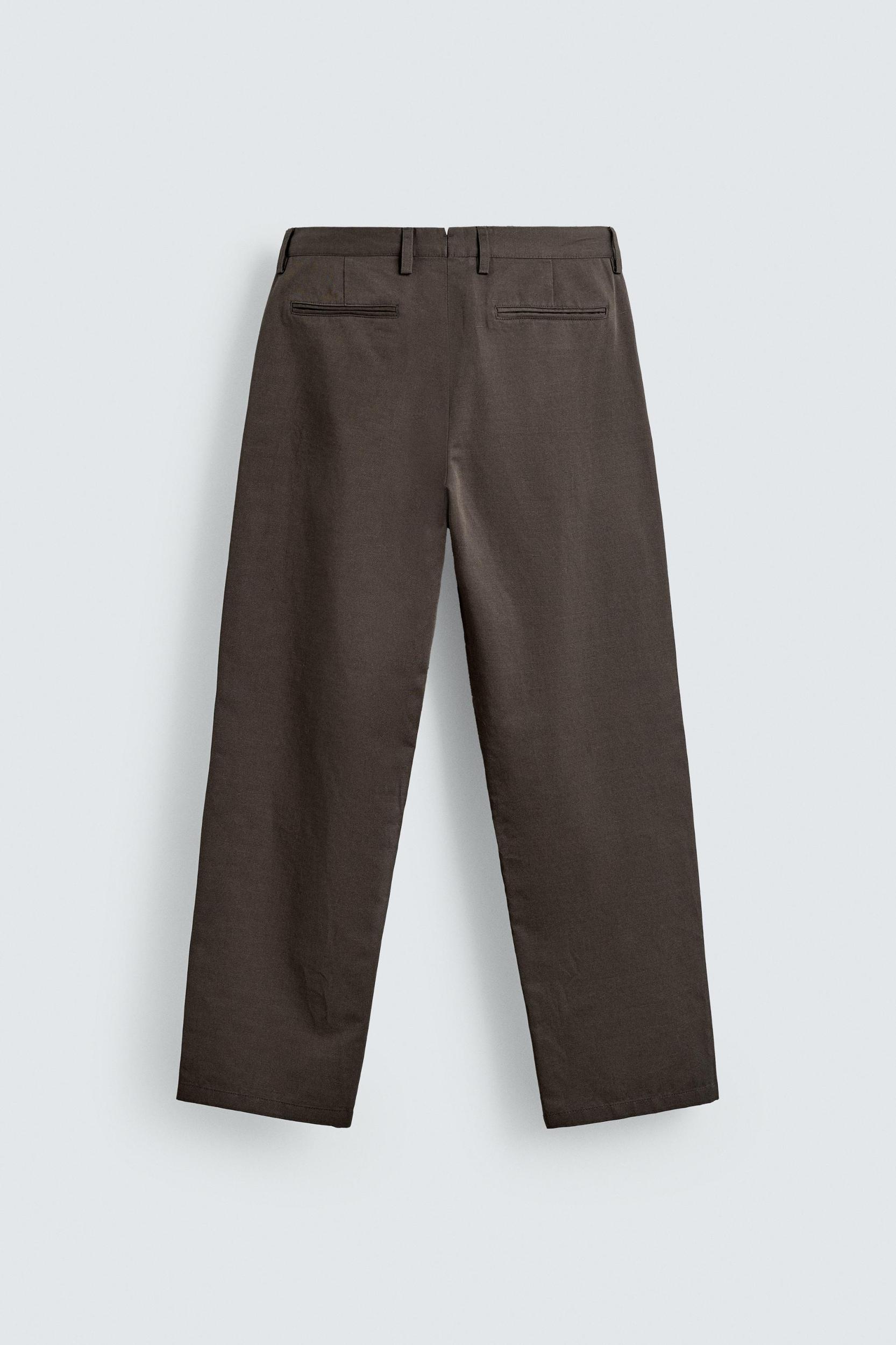 COTTON - LINEN PLEATED PANTS Product Image