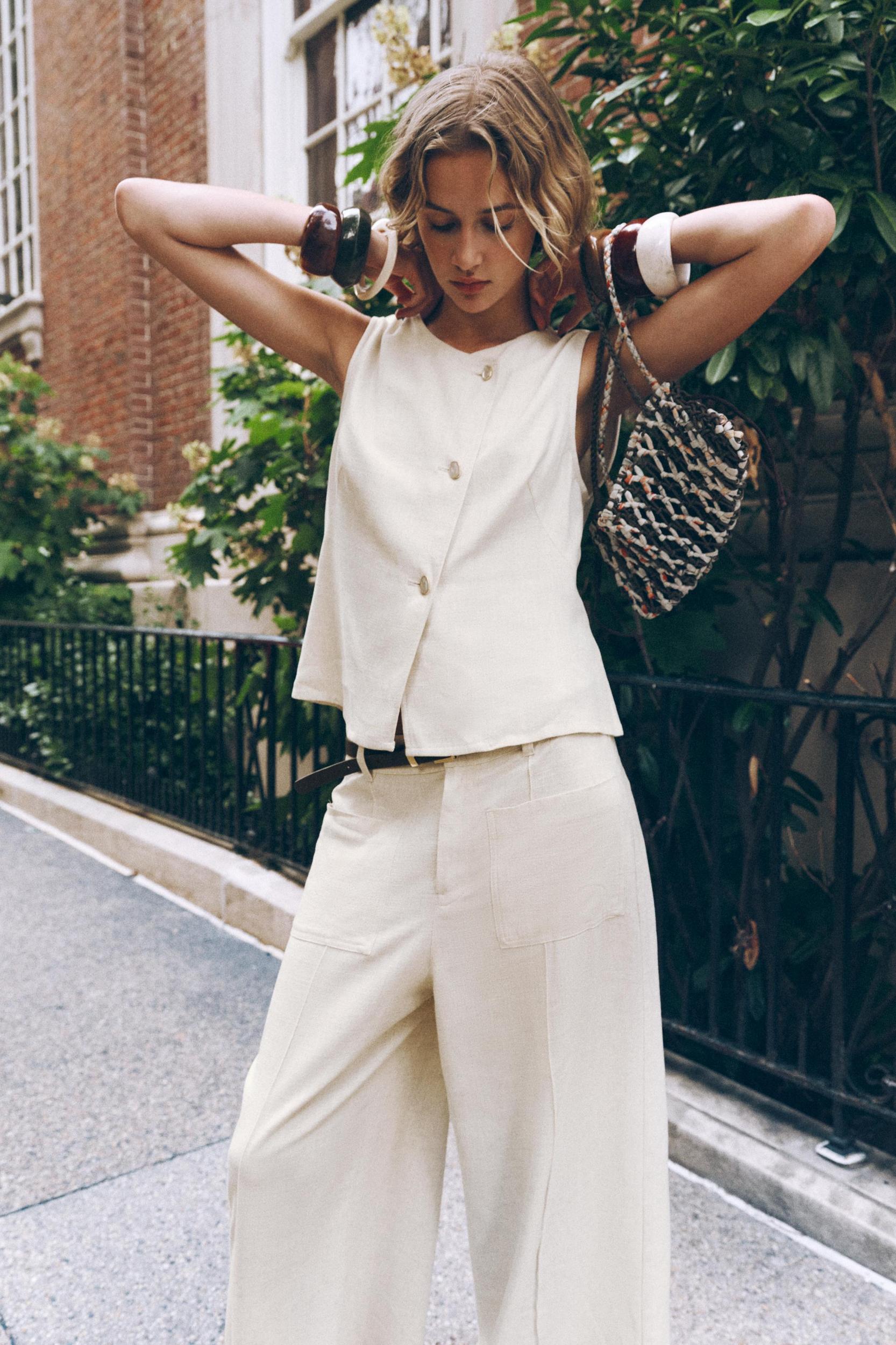 LINEN BELTED CULOTTES Product Image