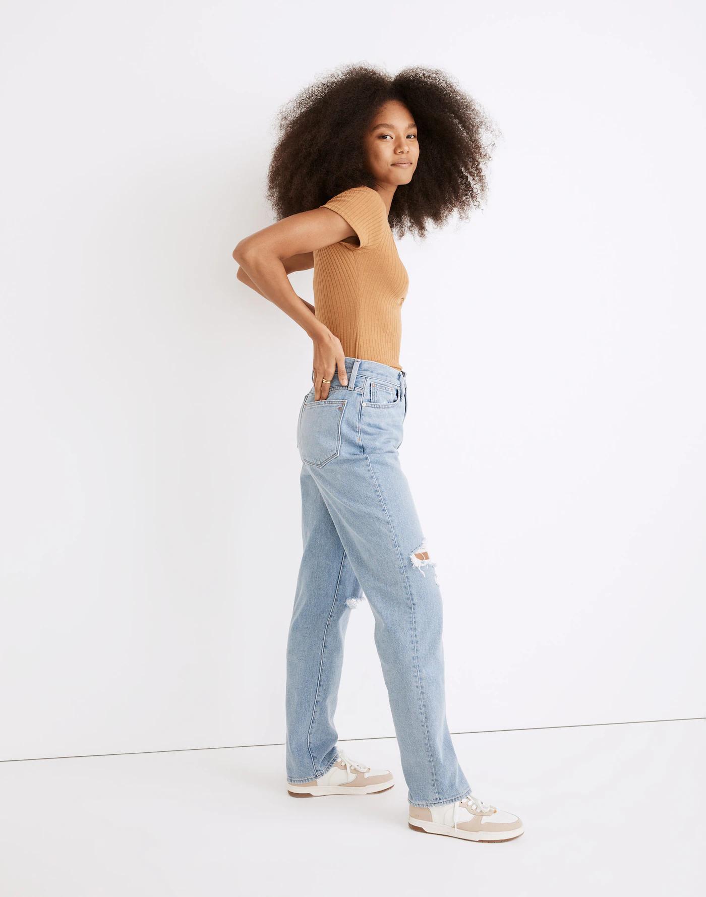 Baggy Straight Jeans in Earlhurst Wash: Ripped Edition Product Image