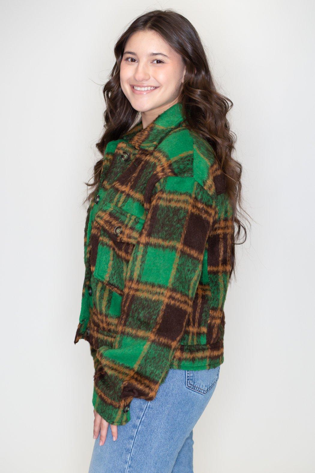 Fuzzy Plaid Jacket Product Image