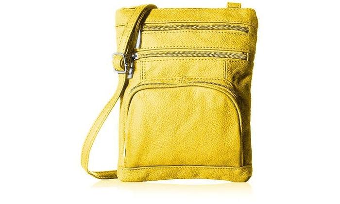 Genuine Leather Crossbody Bag - Multi-Size Options (Standard, Plus, XL) Product Image