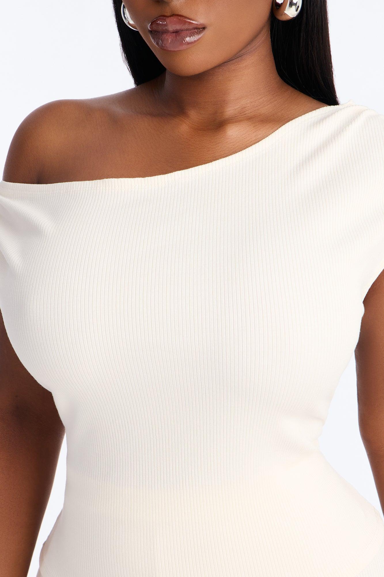 Ariella Off Shoulder Snatched Capri Set - Off White Female Product Image