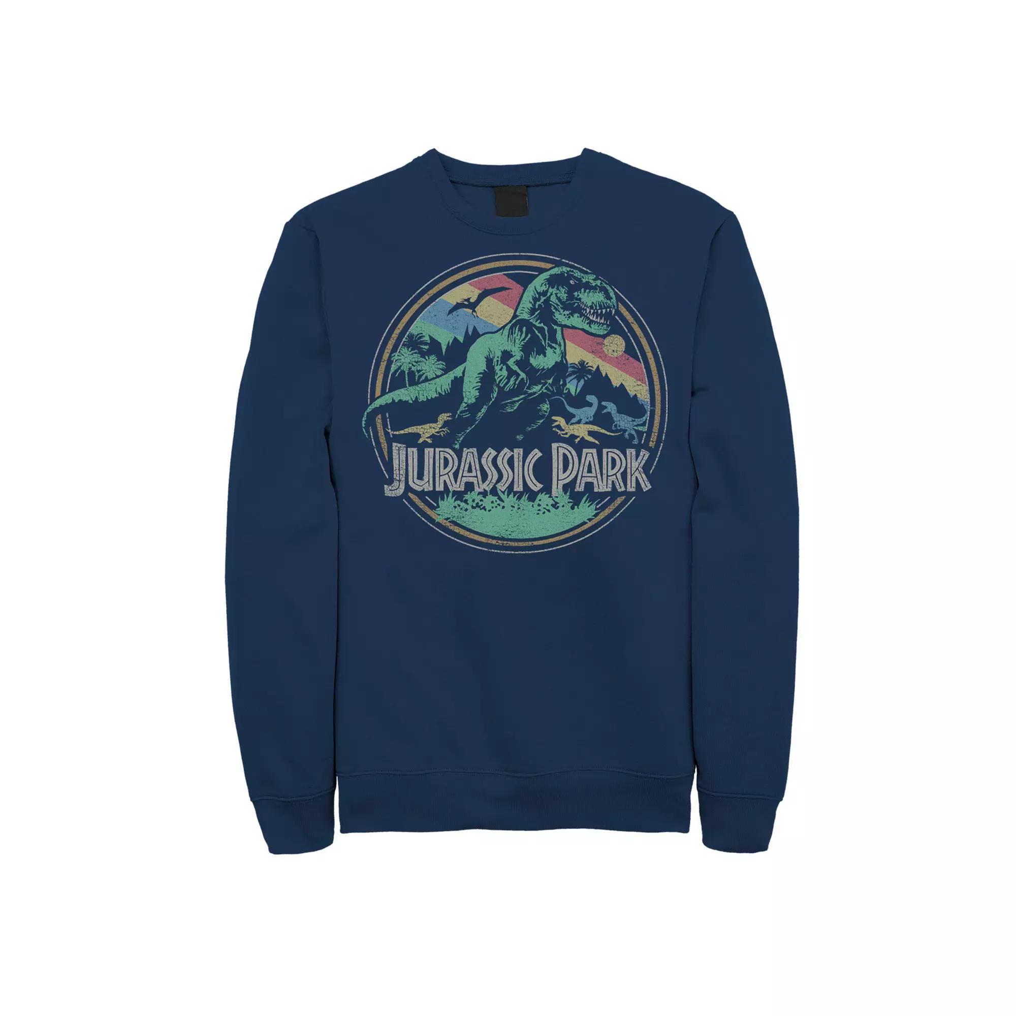 Men's Jurassic Park T-Rex Distressed Retro Logo Sweatshirt,  Product Image