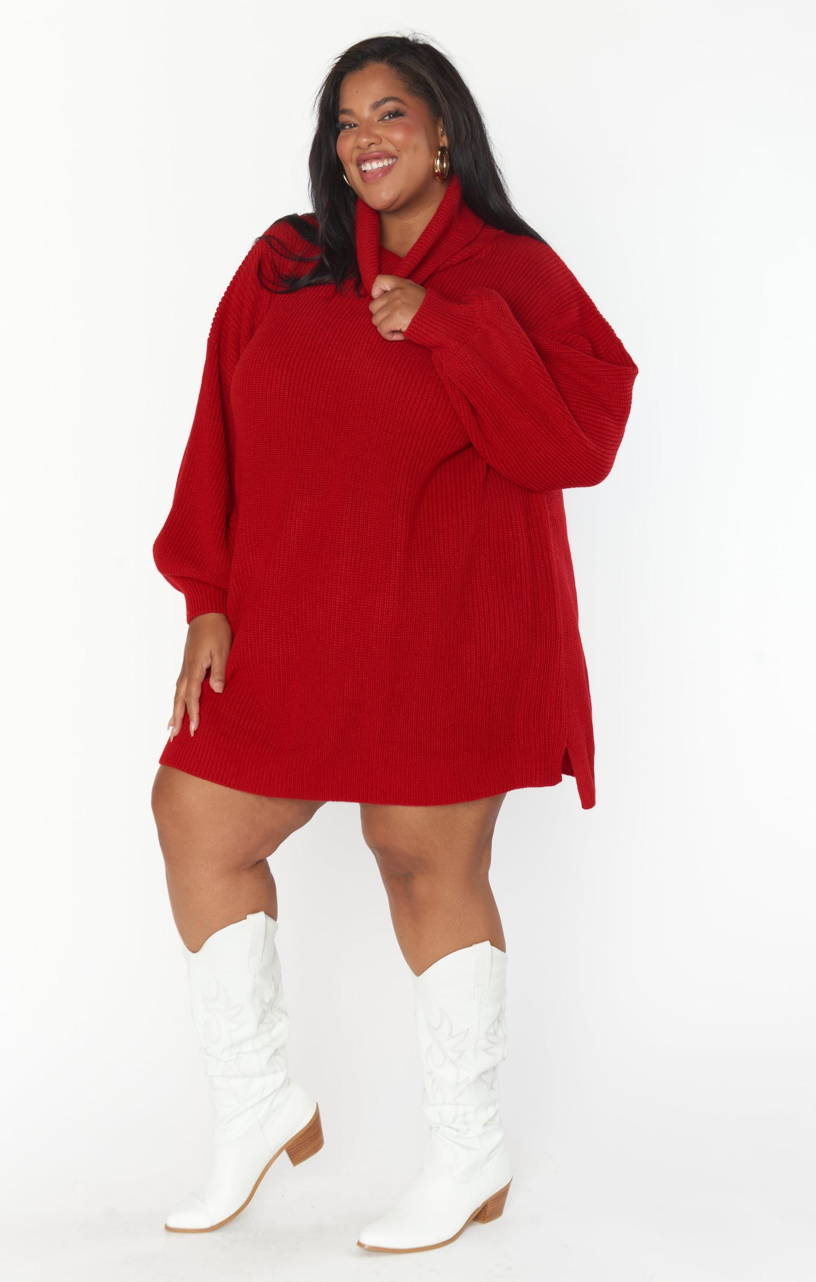 Chester Sweater Dress ~ Holly Red Knit Product Image