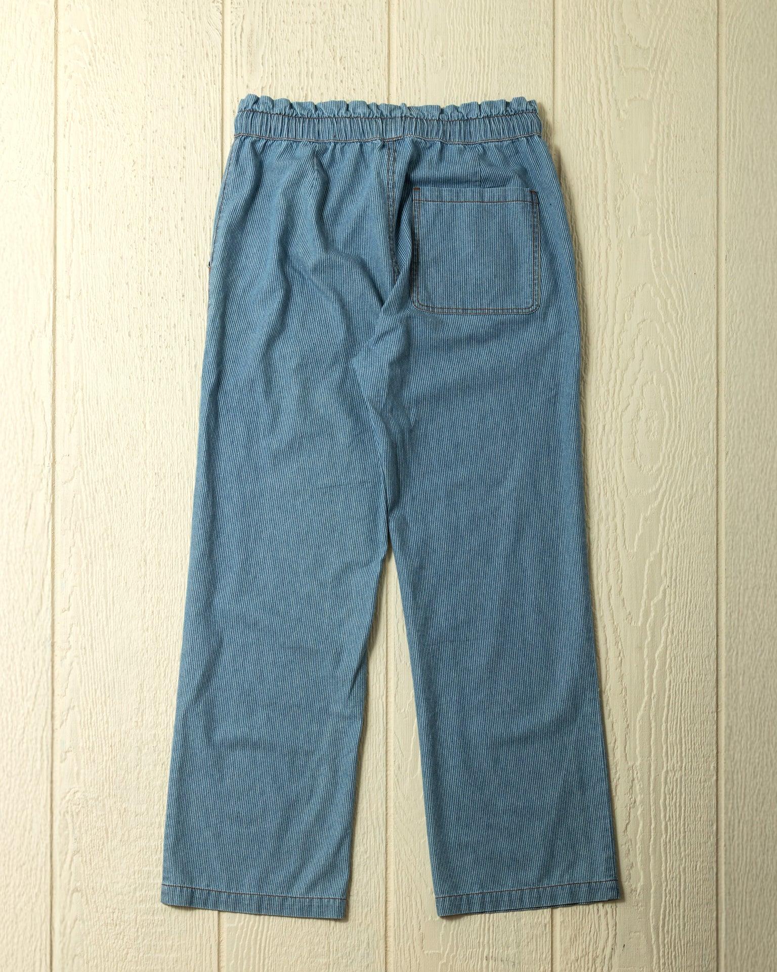 Women's Beach Pant in Denim Blue Hickory Stripe Product Image