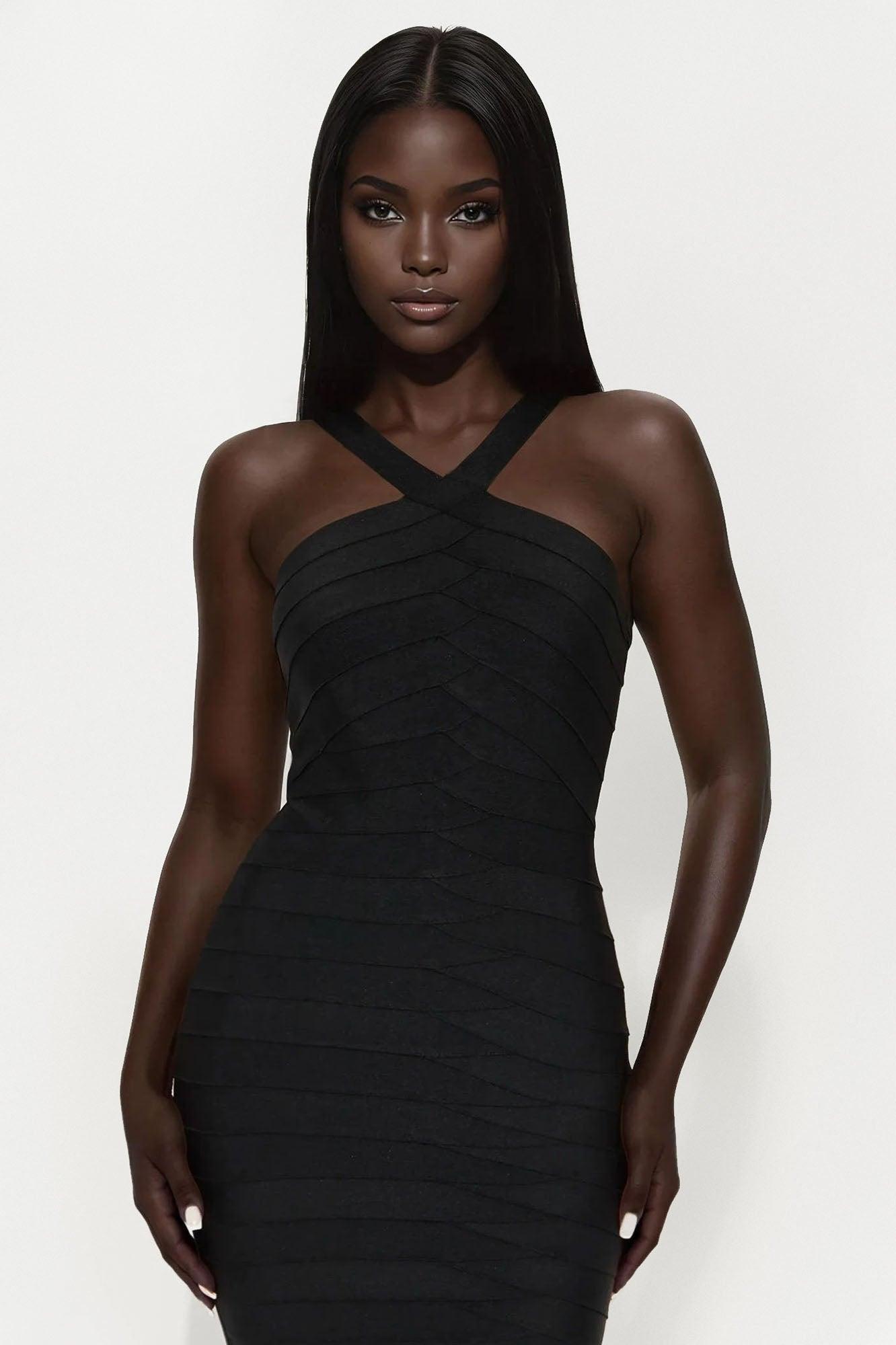 Jules Bandage Mini Dress - Black Product Image