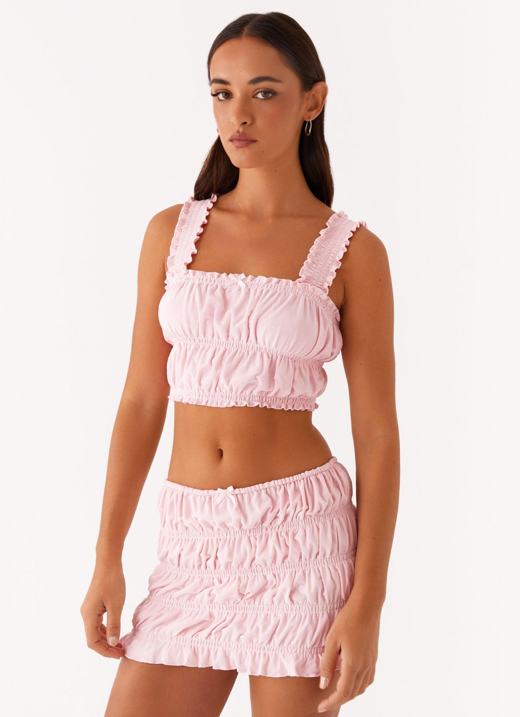 Off by Heart Shirred Skirt - Blush Product Image
