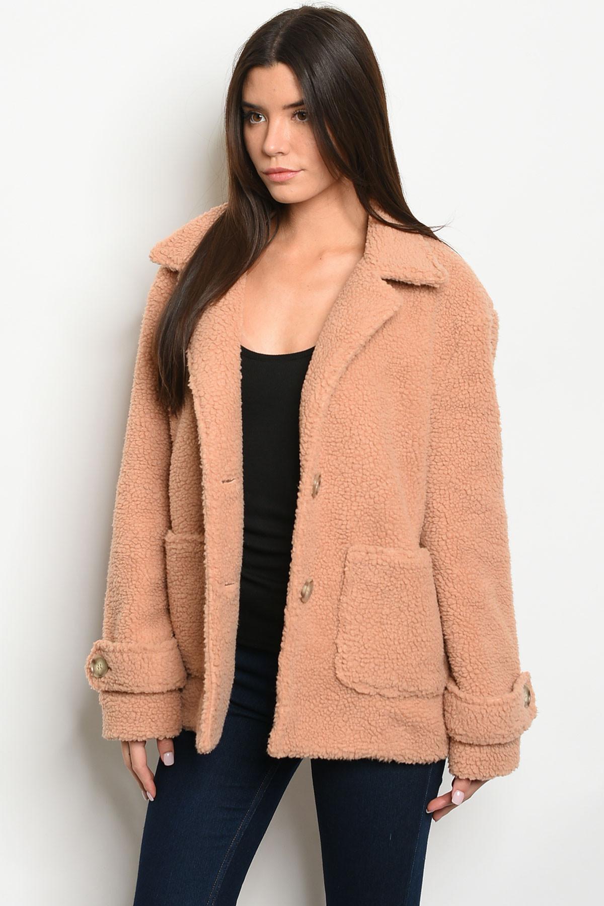 Collar Plush Sweater Coat Product Image