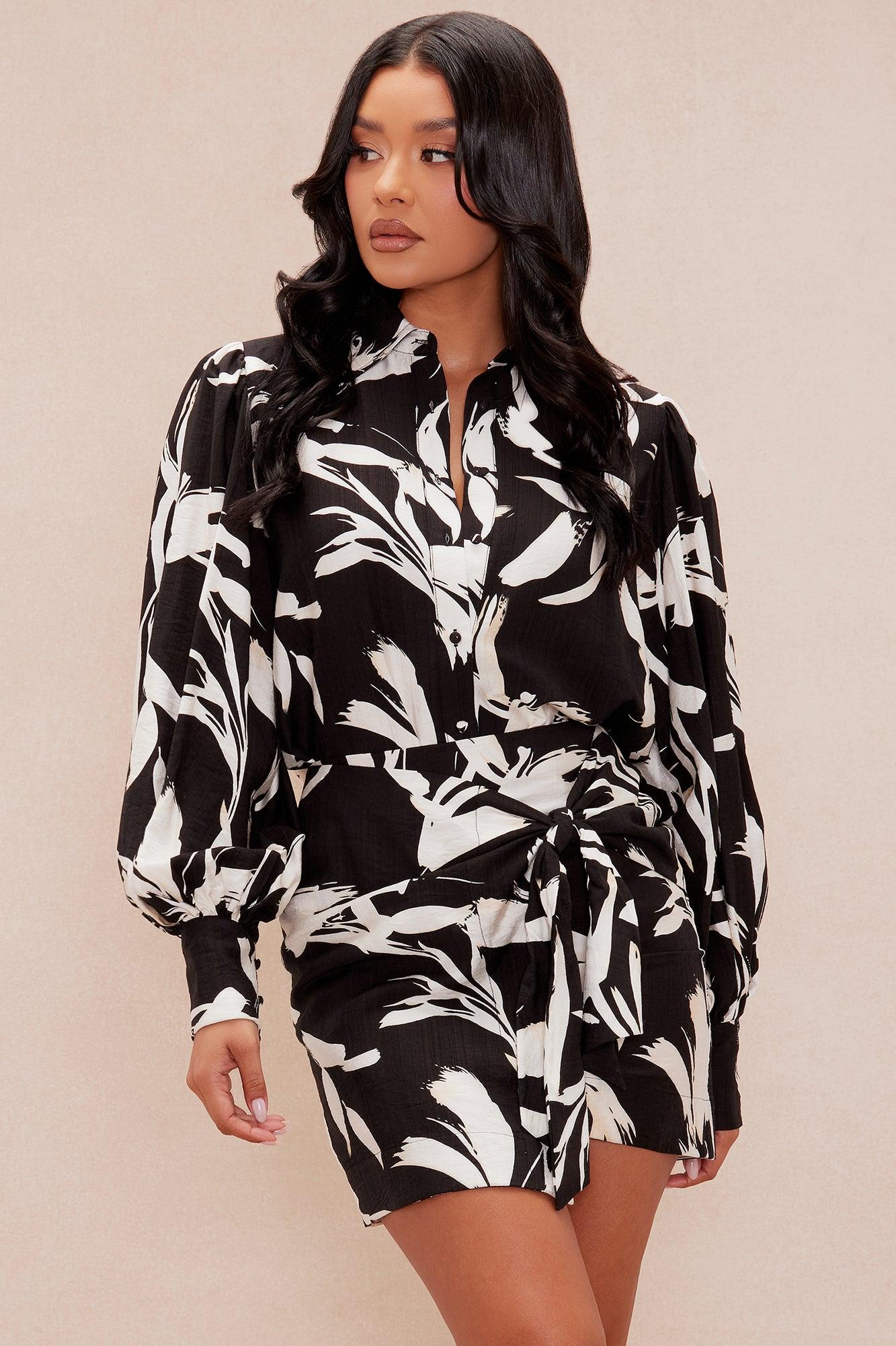 Jelena Linen Skirt Set - Black/combo Product Image