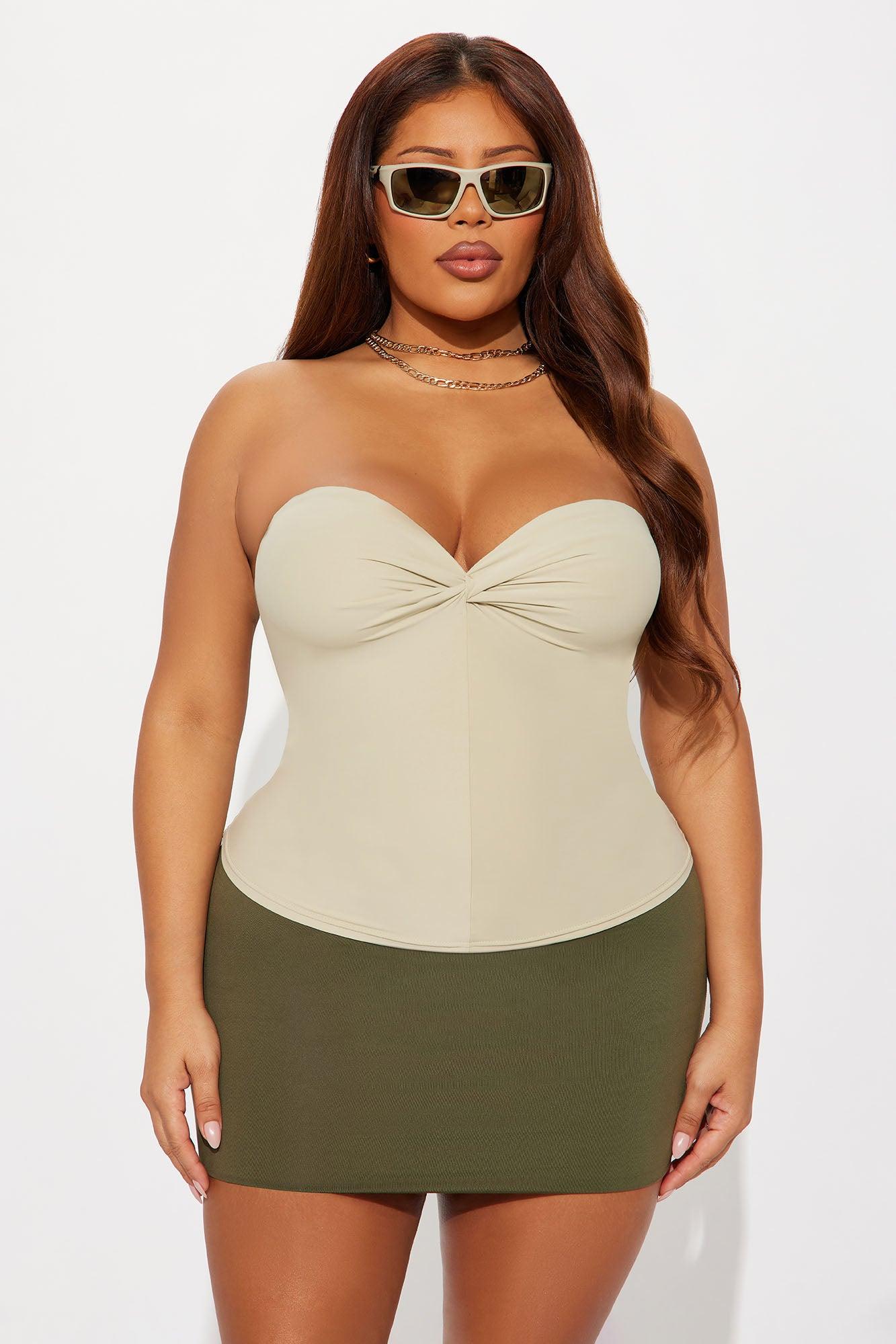Second Skin Twist Tube Top - Stone Female Product Image