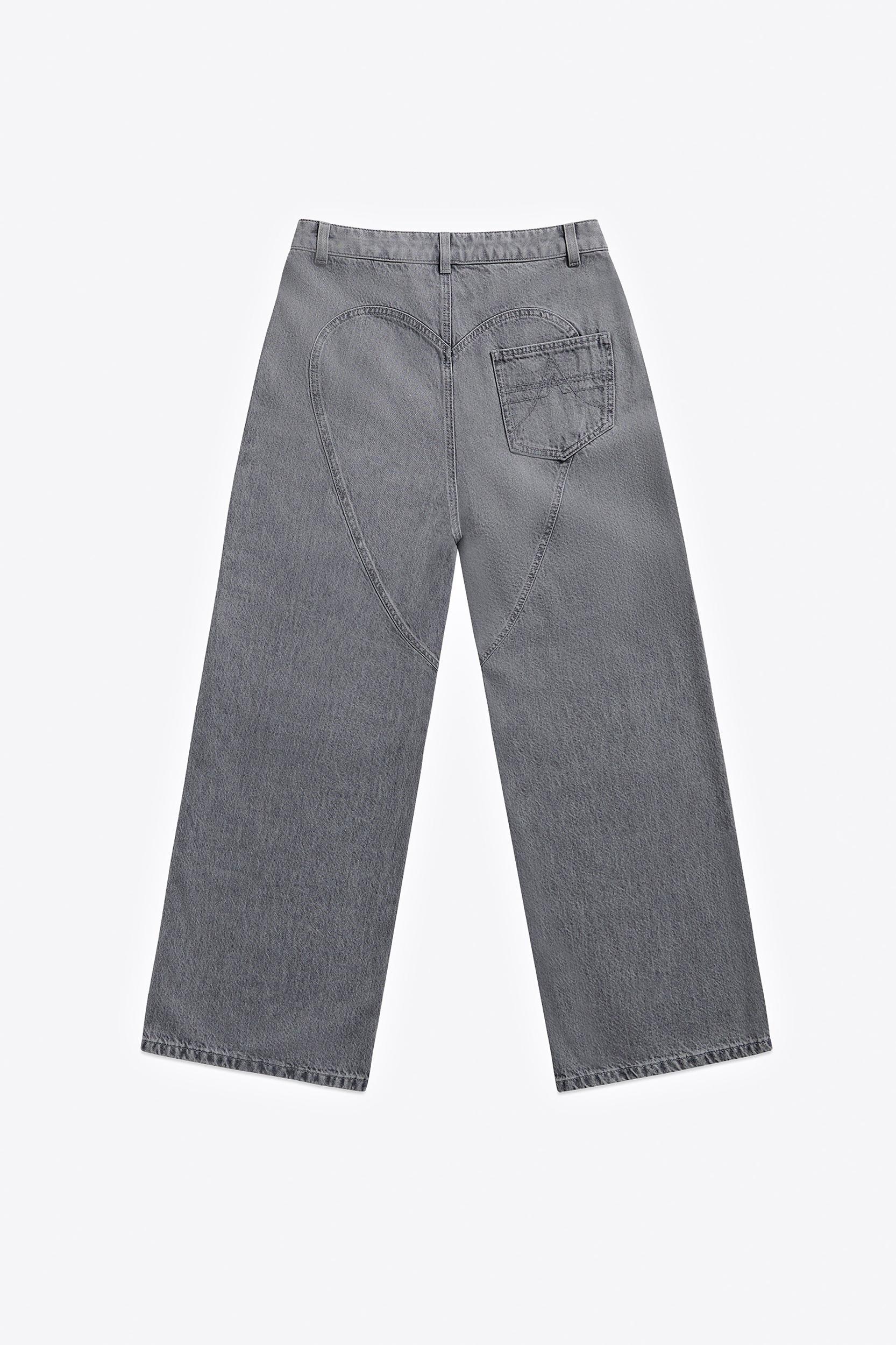 Distressed Crystal Relaxed Slit Jean Product Image