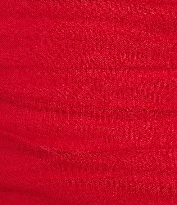 Dear Moon Ruched Mesh Ruffle Skirt Mini Dress Product Image