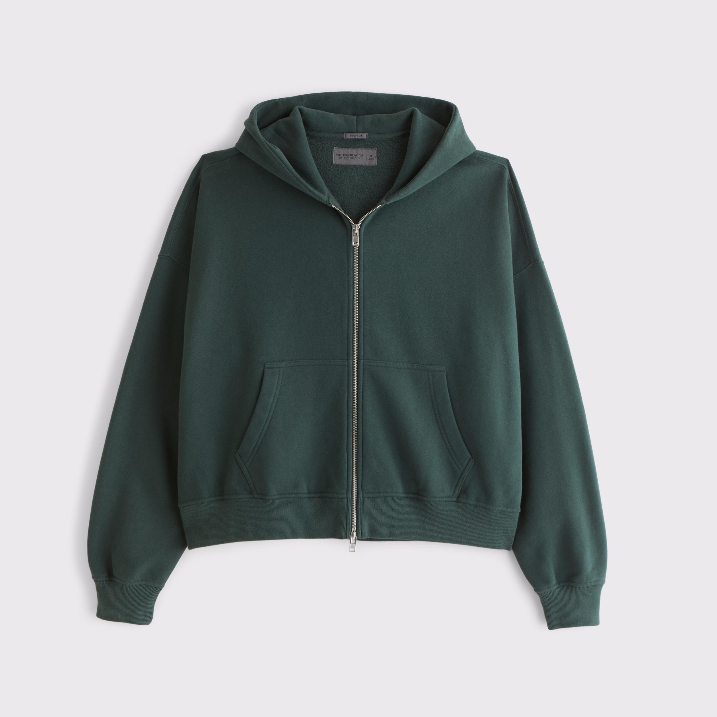 Cropped Essential Full-Zip Hoodie Product Image