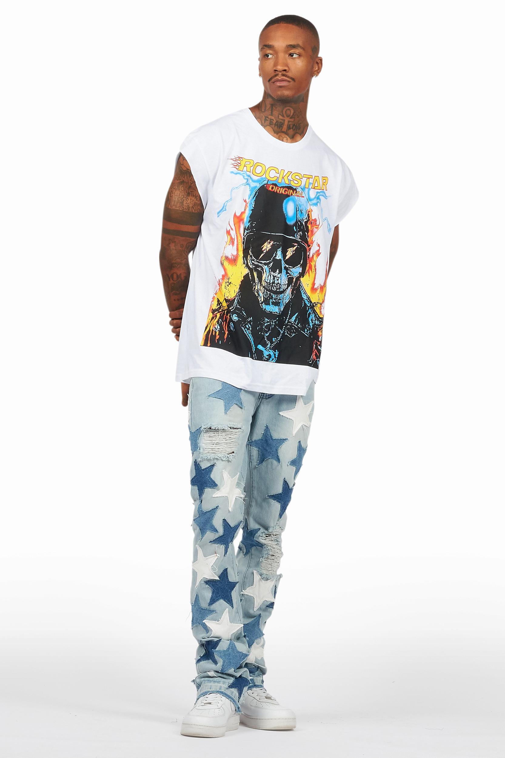 StarLane Light Blue Stacked Flare Jean Male Product Image