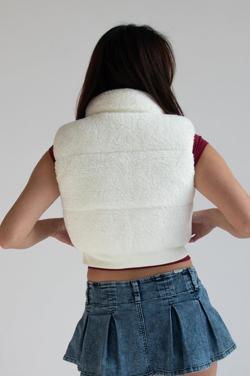 Faux Sherpa Puffer Vest Product Image