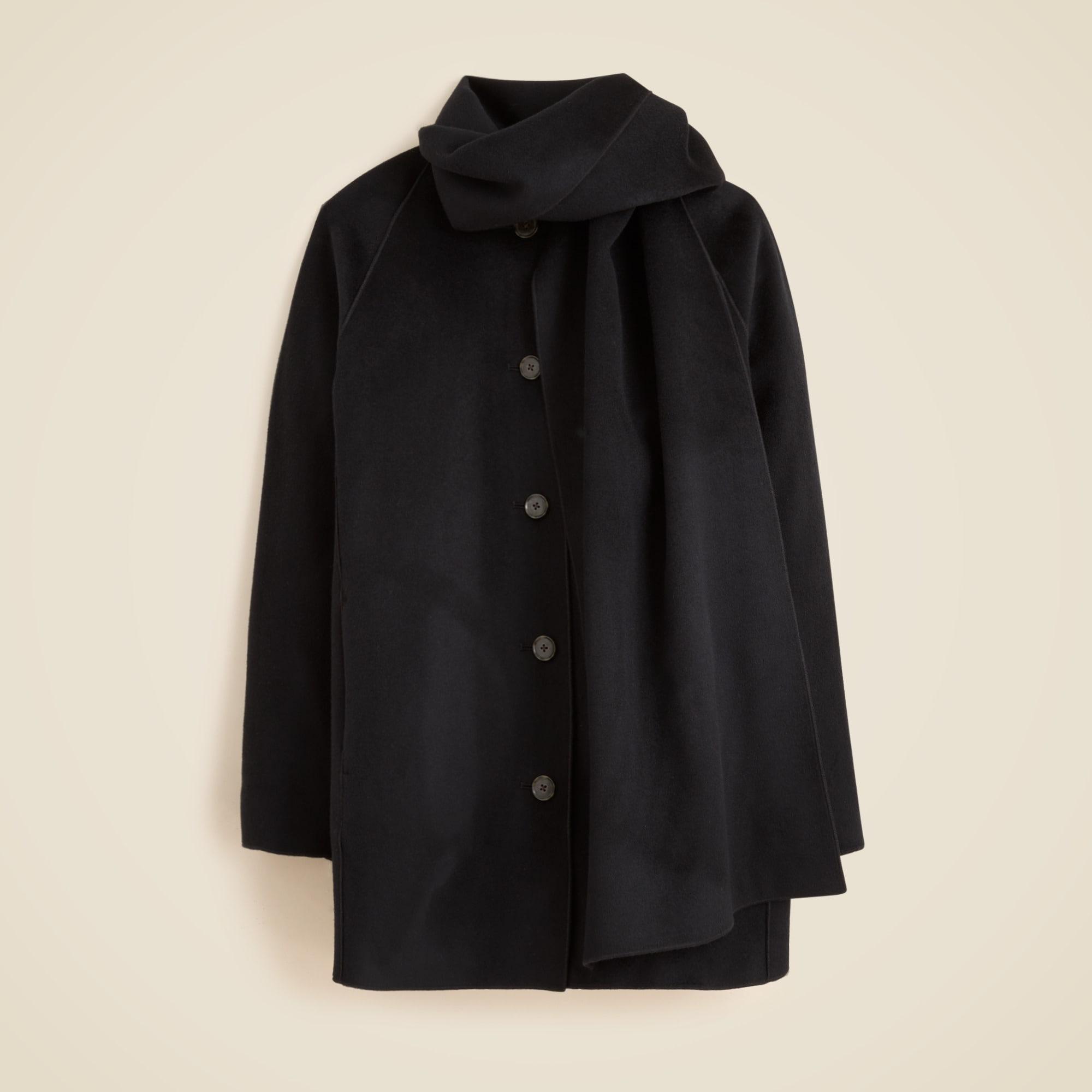 Scarf coat in drapey wool blend Product Image