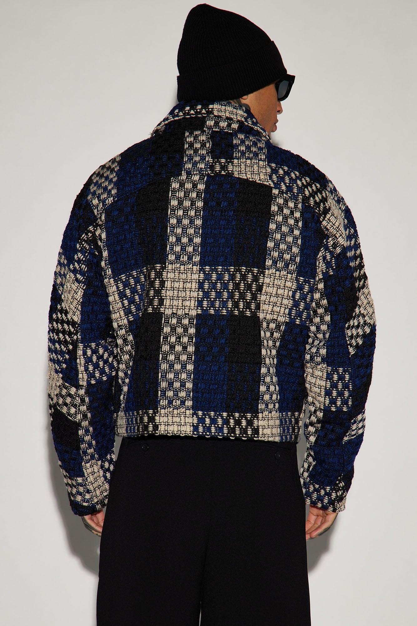 Beverly Tweed Cropped Chore Jacket - Navy/combo Product Image