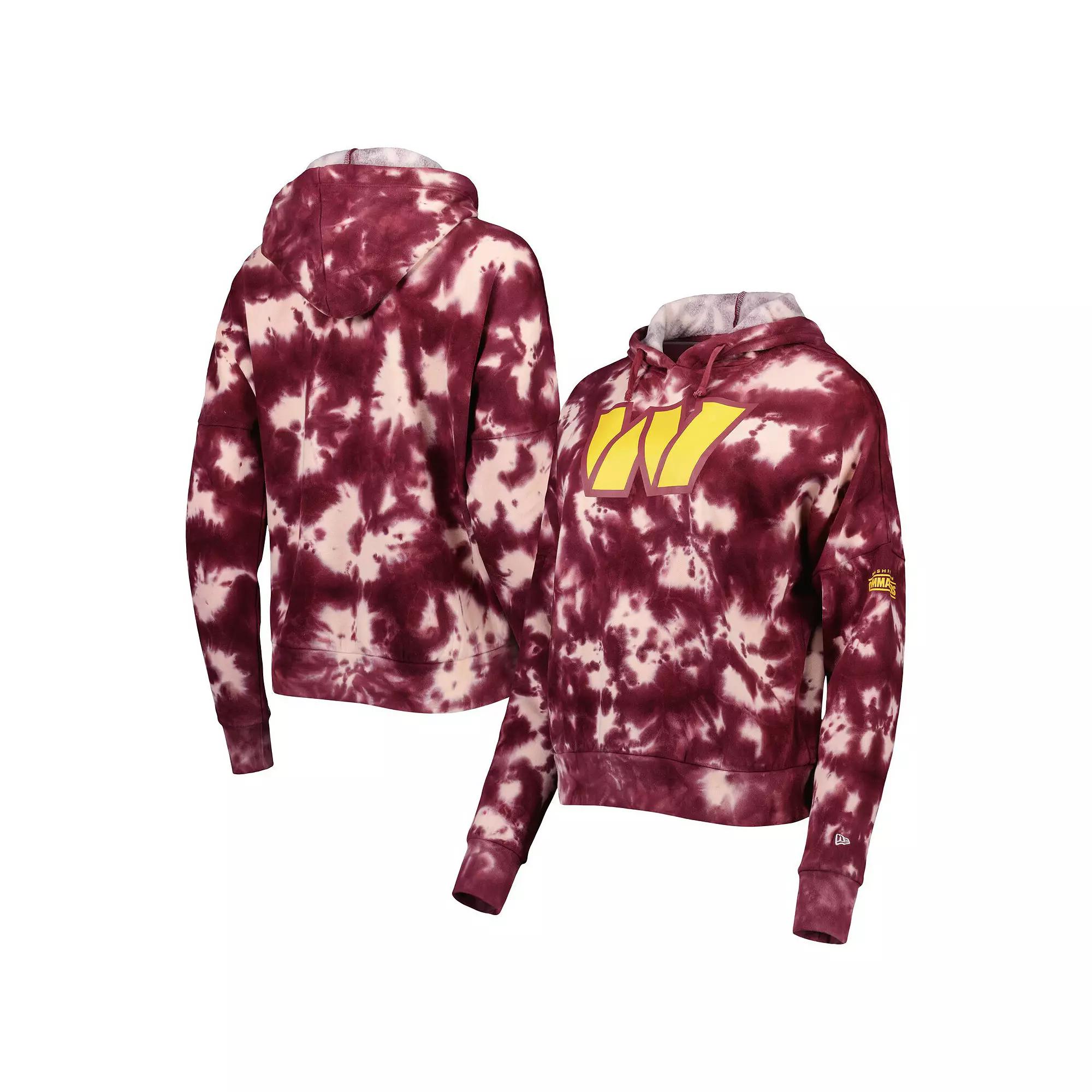Women's New Era Burgundy Washington Commanders Cloud Dye Fleece Pullover Hoodie, Size: XS, Wft Med Re Product Image