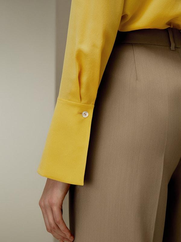 Flowing Draped Tie-Neck Blouse Product Image