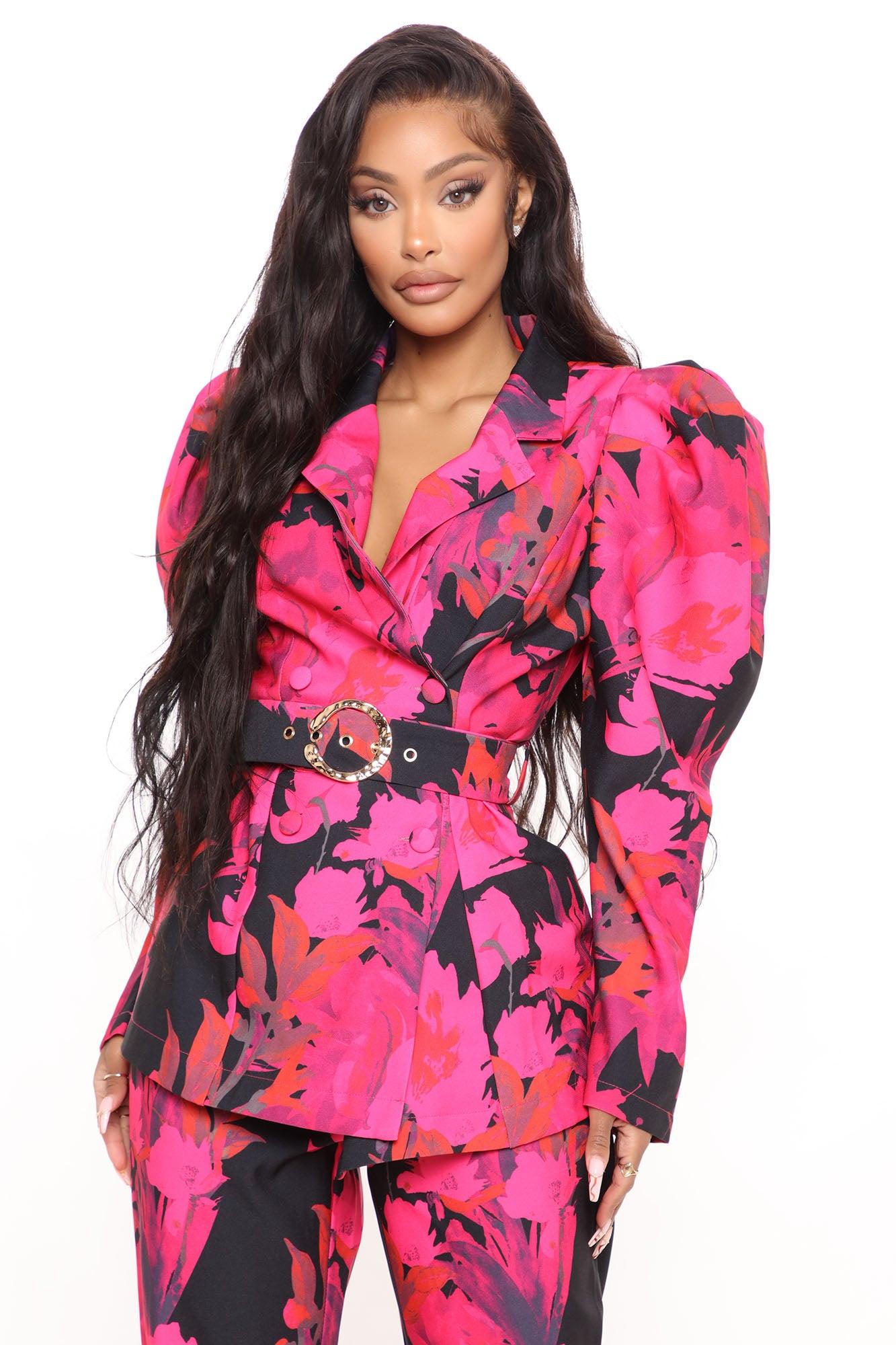 Best For Last Floral Blazer Set - Pink/combo Product Image
