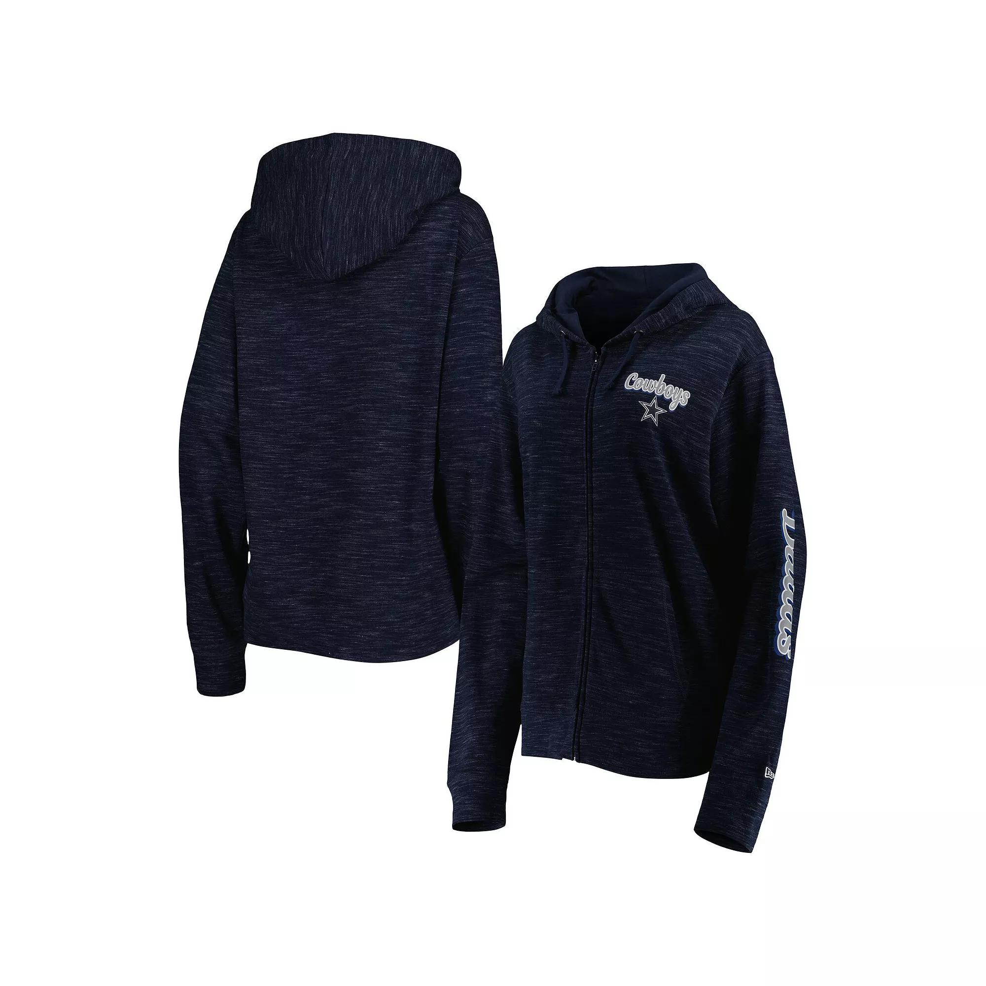 Women's New Era Navy Dallas Cowboys Reverse Full-Zip Hoodie,  Product Image