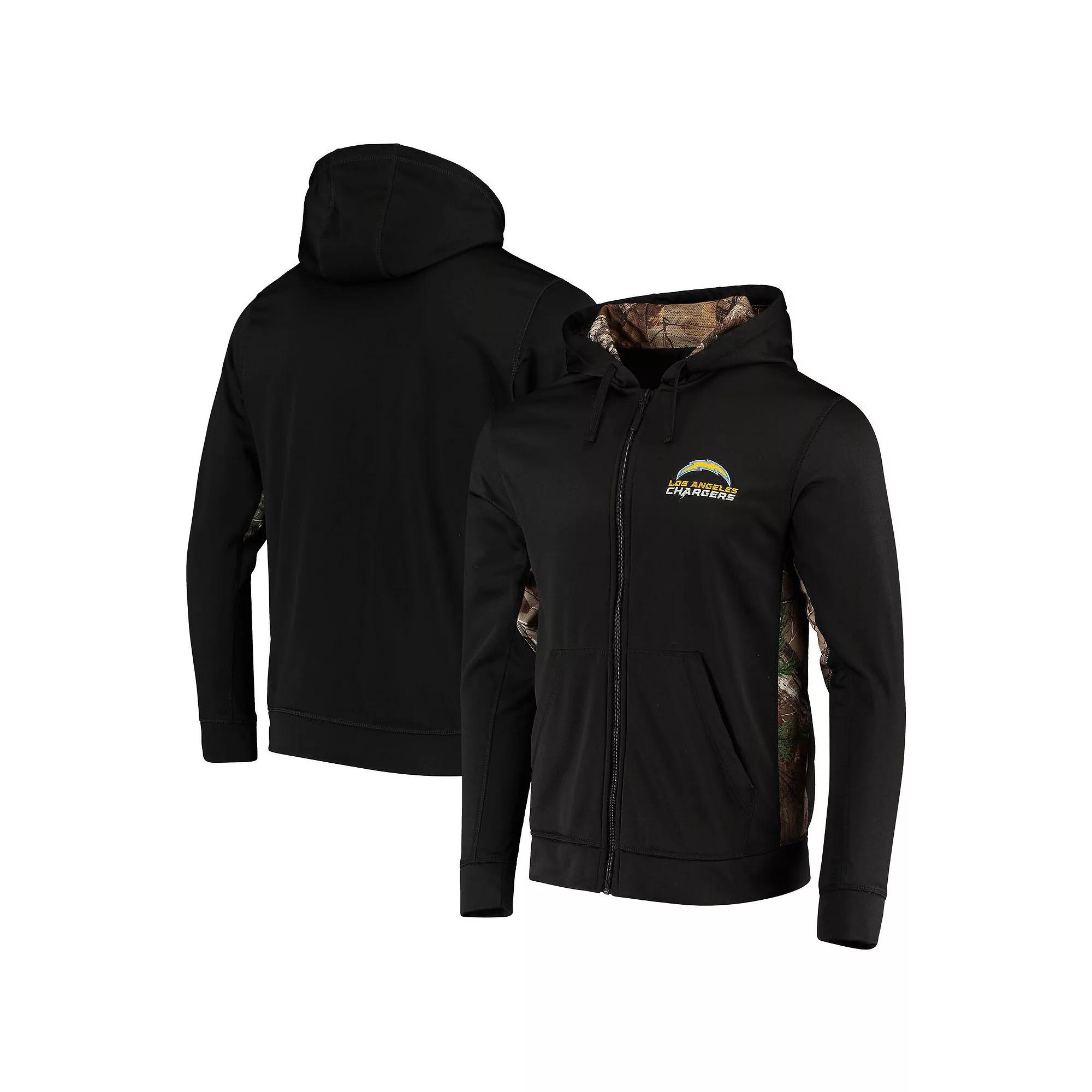 Men's Dunbrooke Black/Realtree Camo Los Angeles Chargers Decoy Tech Fleece Full-Zip Hoodie,  Product Image
