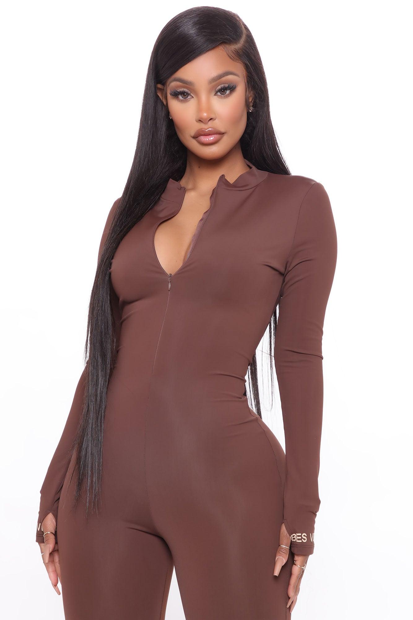 The Best Vibe Jumpsuit - Brown Product Image