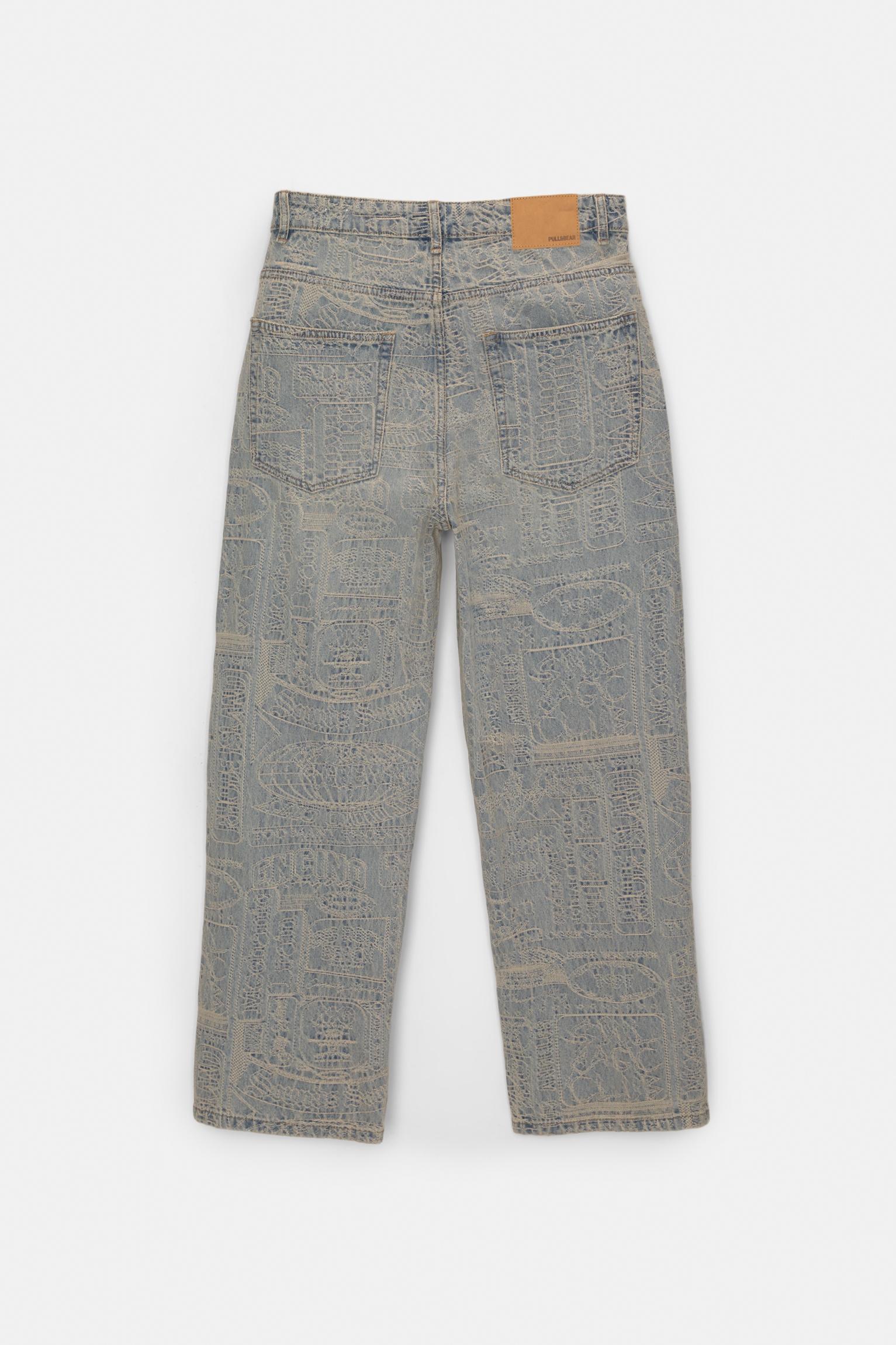 Baggy jacquard jeans Product Image