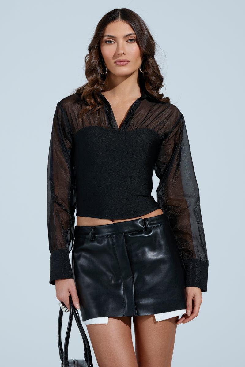 THE PERFECT FIT CORSETTED BLOUSE Product Image