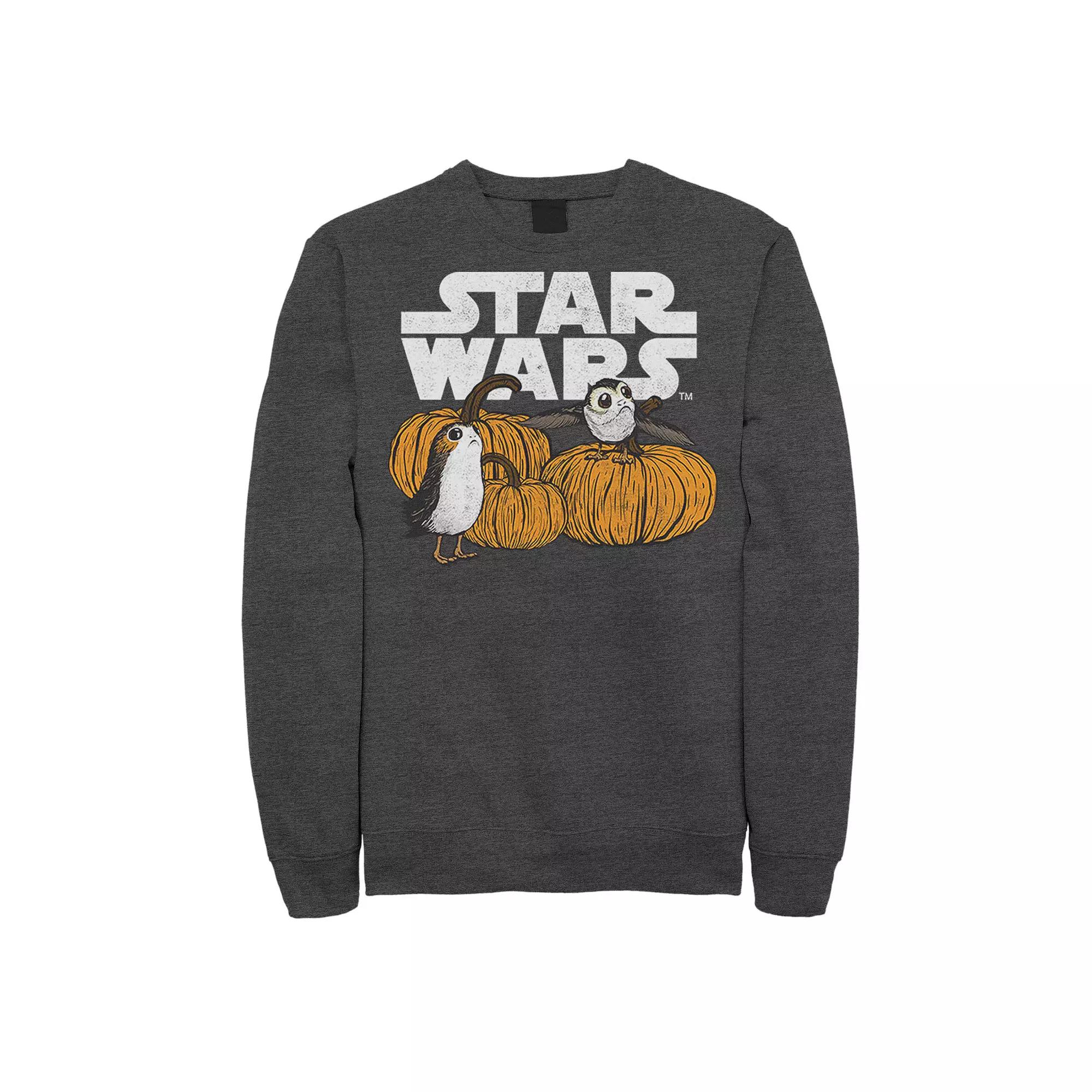 Men's Star Wars Porg Pumpkin Patch Halloween Sweatshirt,  Product Image