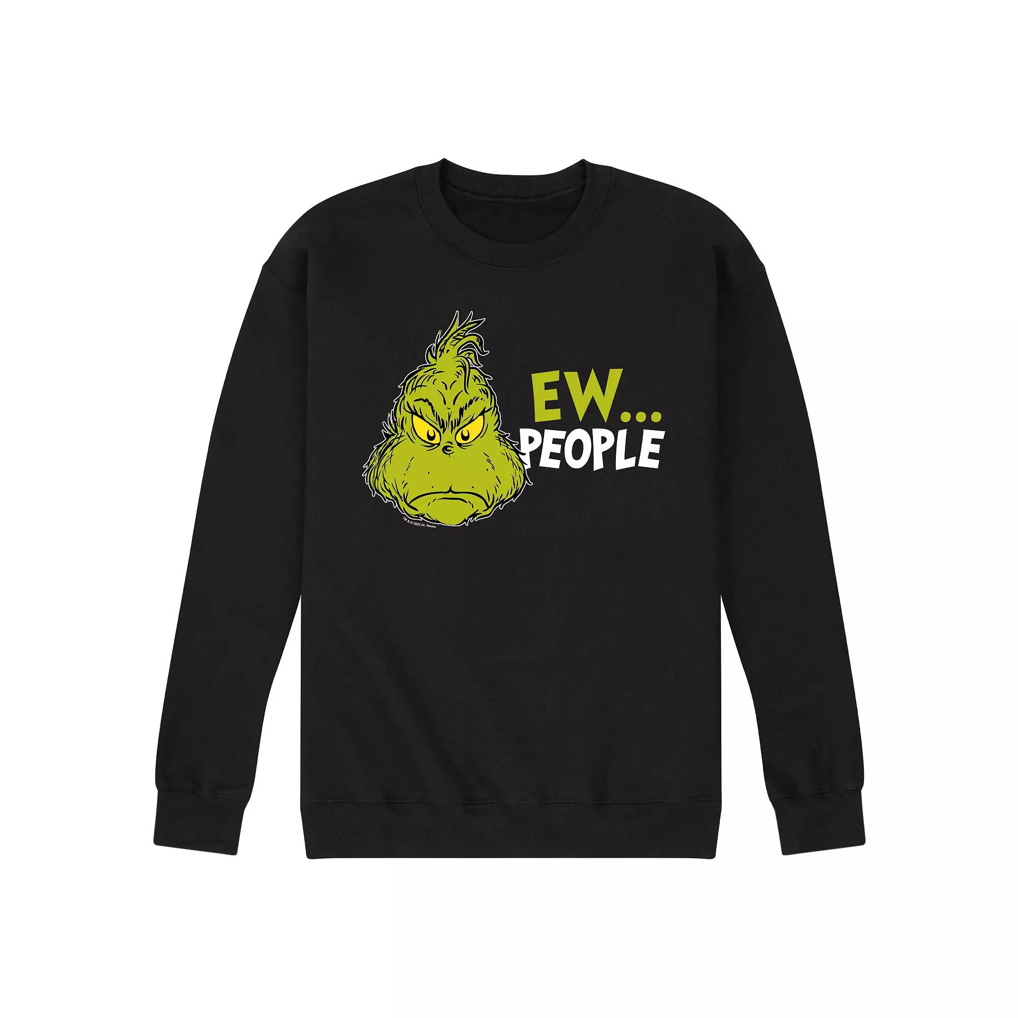 Men's Dr. Seuss Grinch Ew People Fleece Sweatshirt,  Product Image