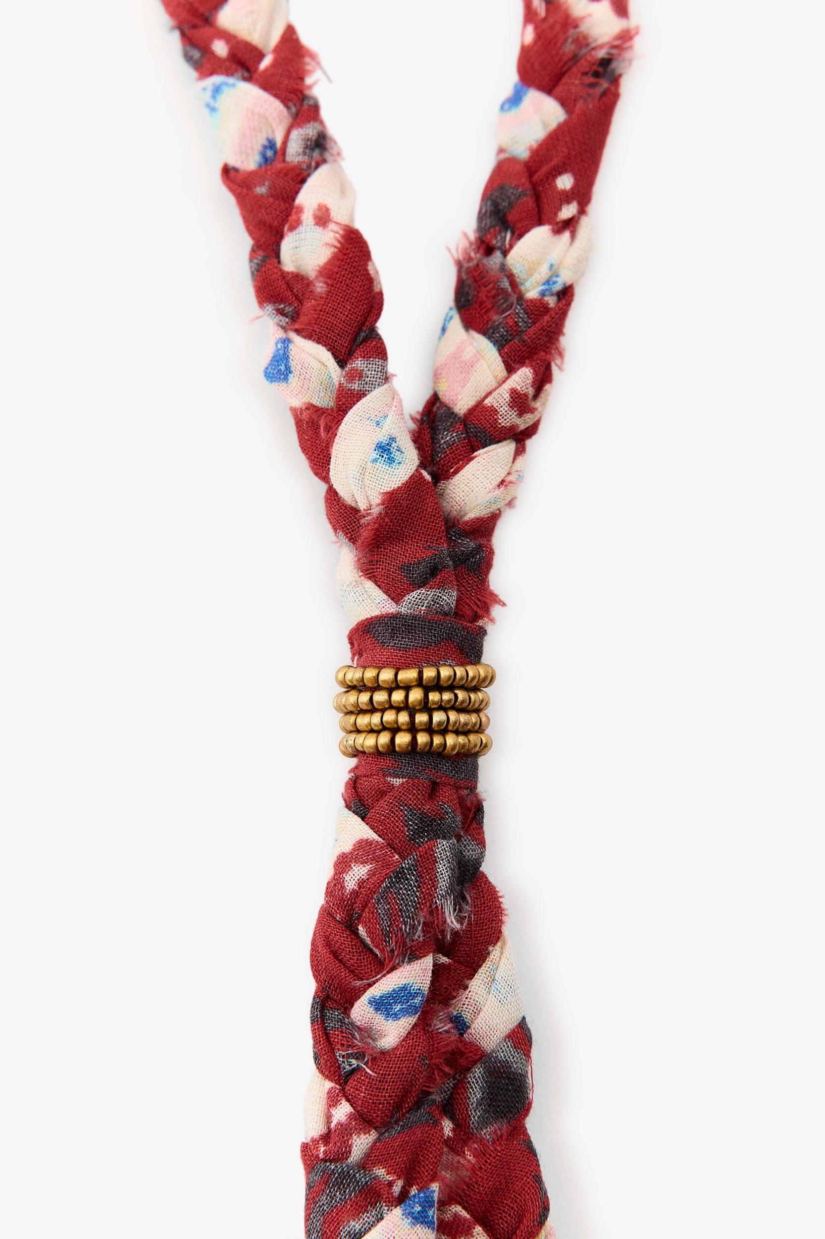 BEADED BRAIDED WOVEN NECKLACE Product Image