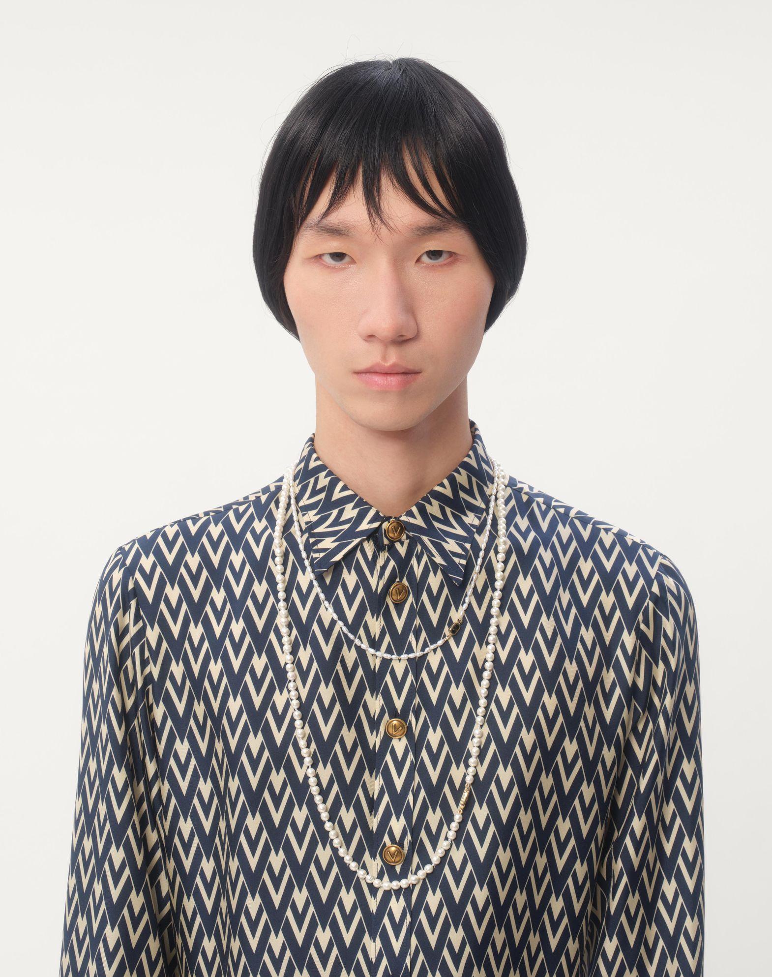 Silk Twill Shirt With Toute La V Print Product Image