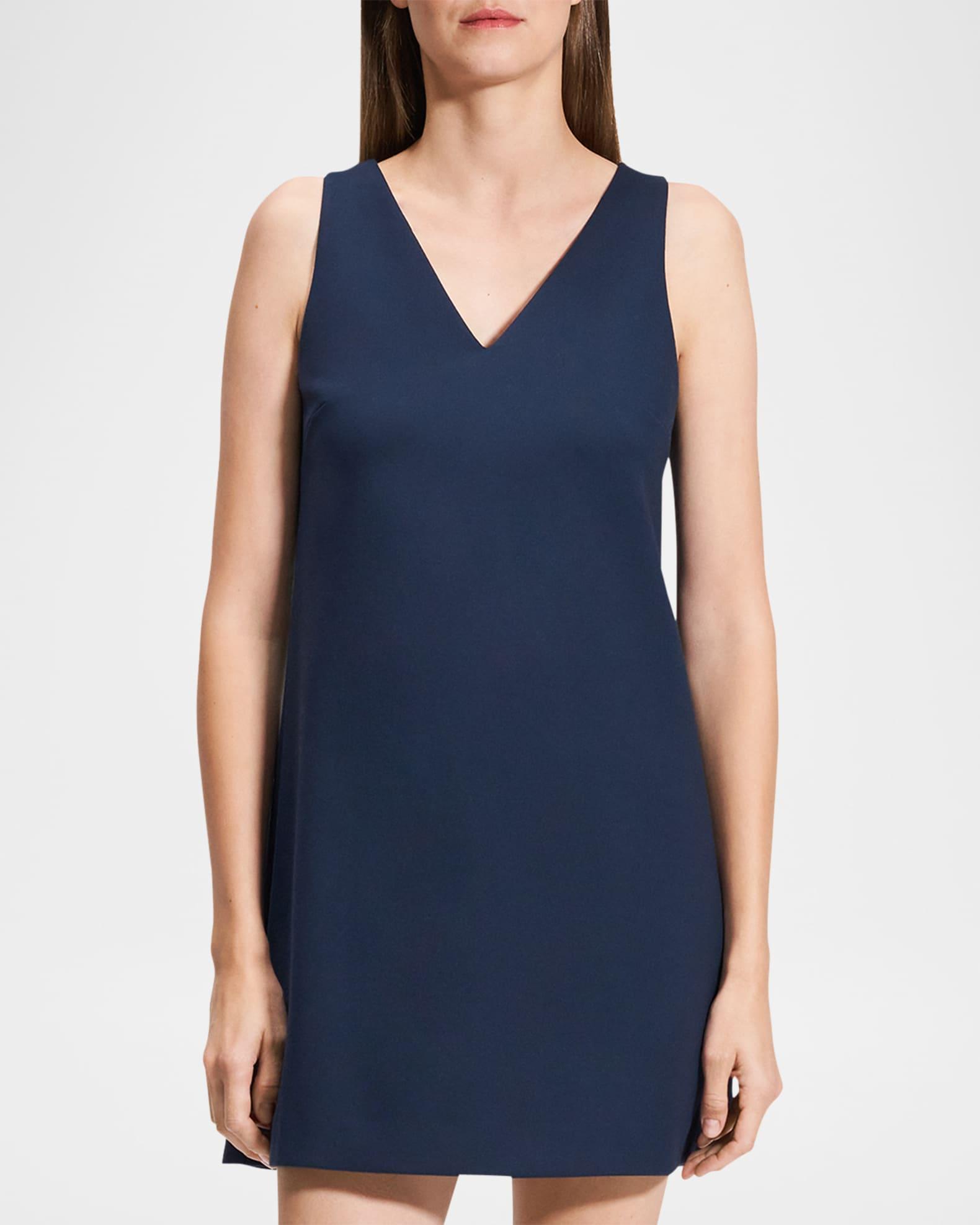  Ponte V-Neck Mini Shift Dress Product Image