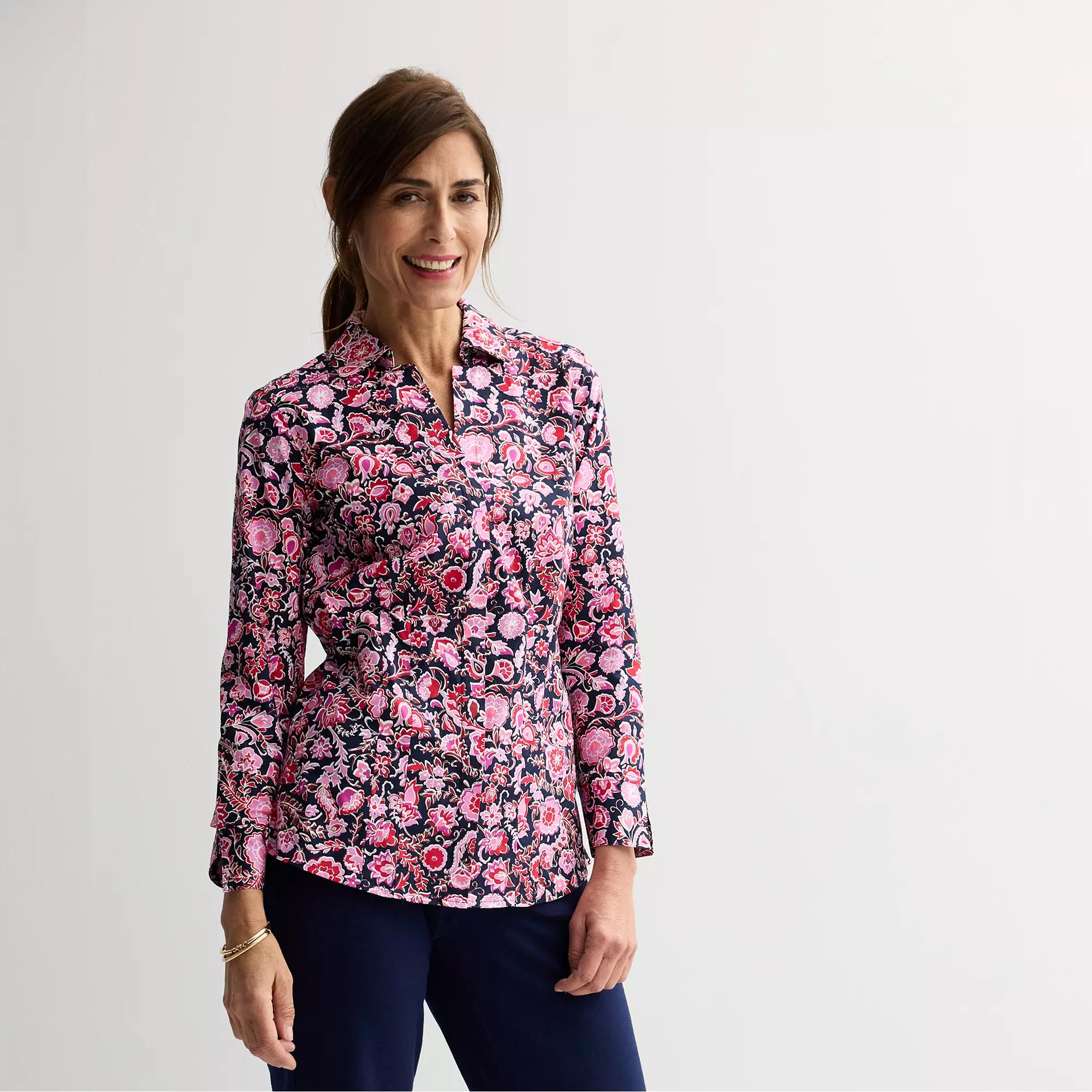 Petite Croft & Barrow® Tailored Shirt, Women's,  Product Image