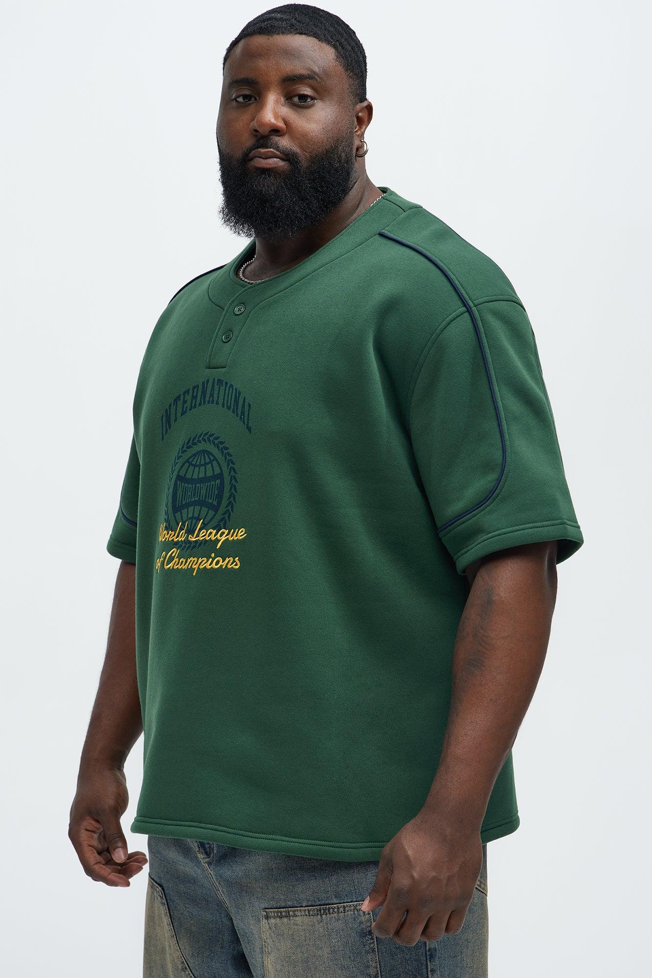 International Champ Short Sleeve Henley - Hunter Green Product Image