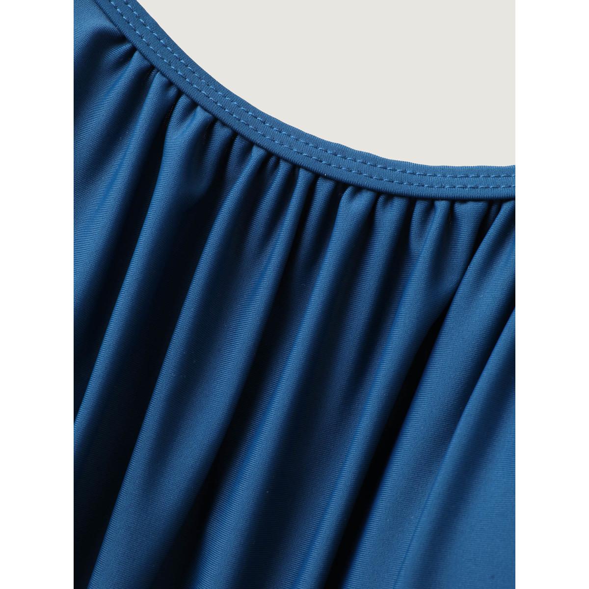 Plus Size Petal Hem Adjustable One-Piece Swimsuit Women's Swimwear Aegean Beach Slit Curve Bathing Suits High stretch One Pieces BloomChic 26/4X Product Image