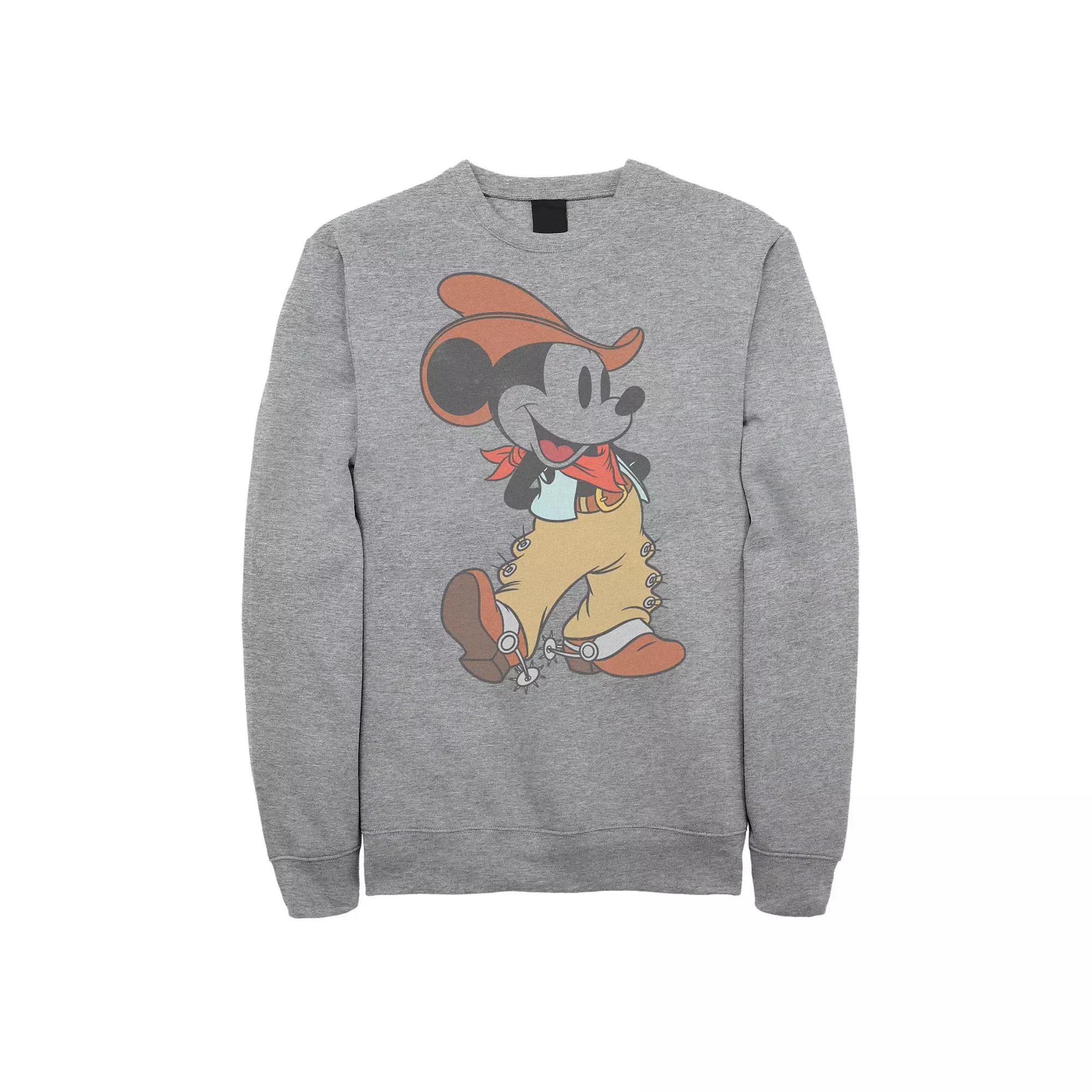 Disney's Mickey Mouse & Friends Big & Tall Western Mickey Graphic Fleece, Men's, Size: 3XL Tall, Athletic Grey Product Image