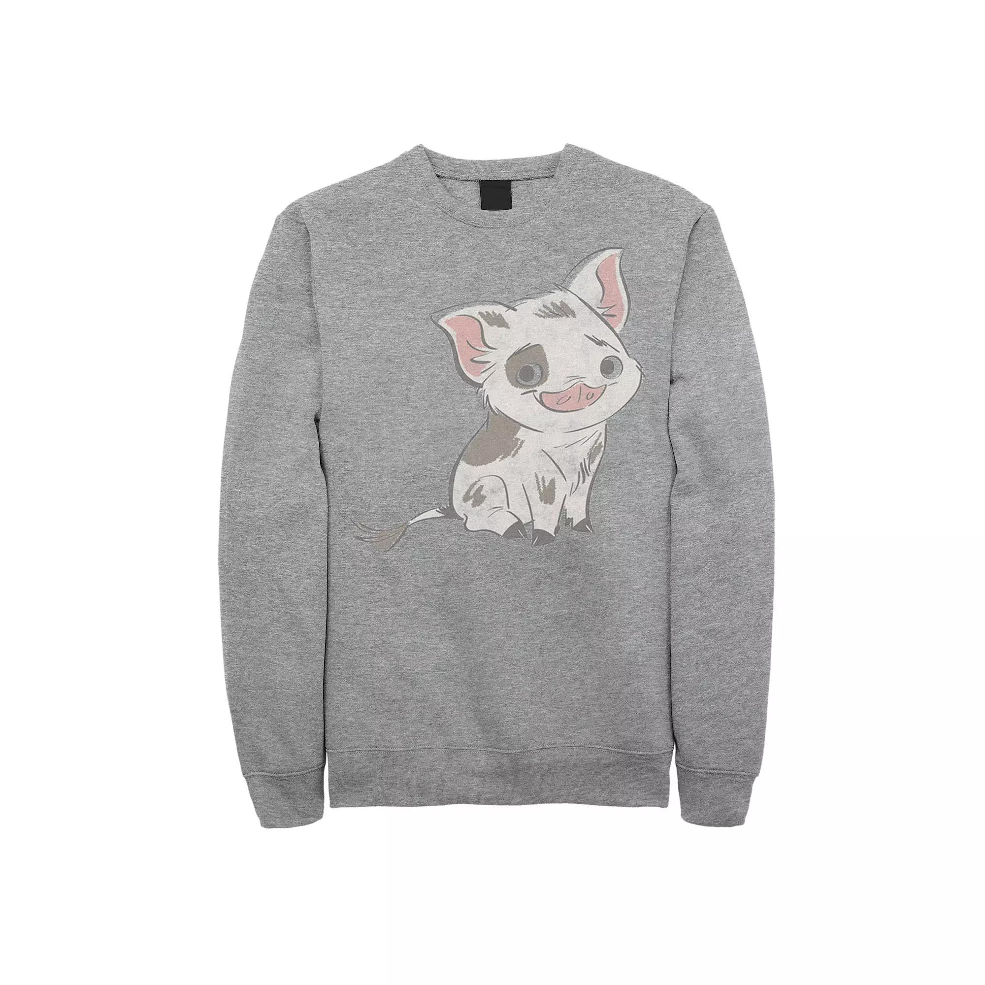 Disney's Moana Pua Men's Drawn Smile Sweatshirt, Size: XL, Athletic Grey Product Image