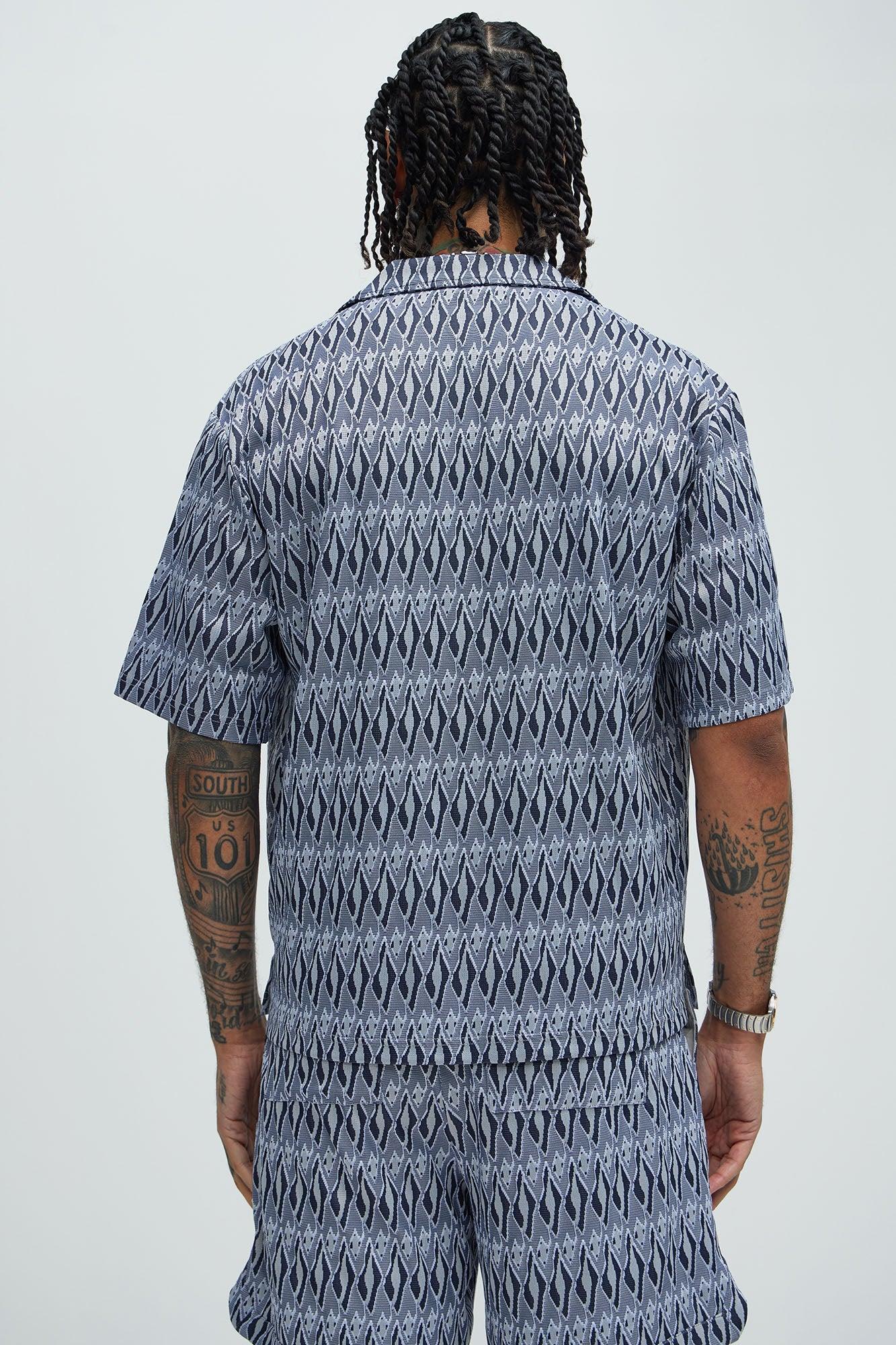 Xavion Textured Shirt - Blue/combo Product Image