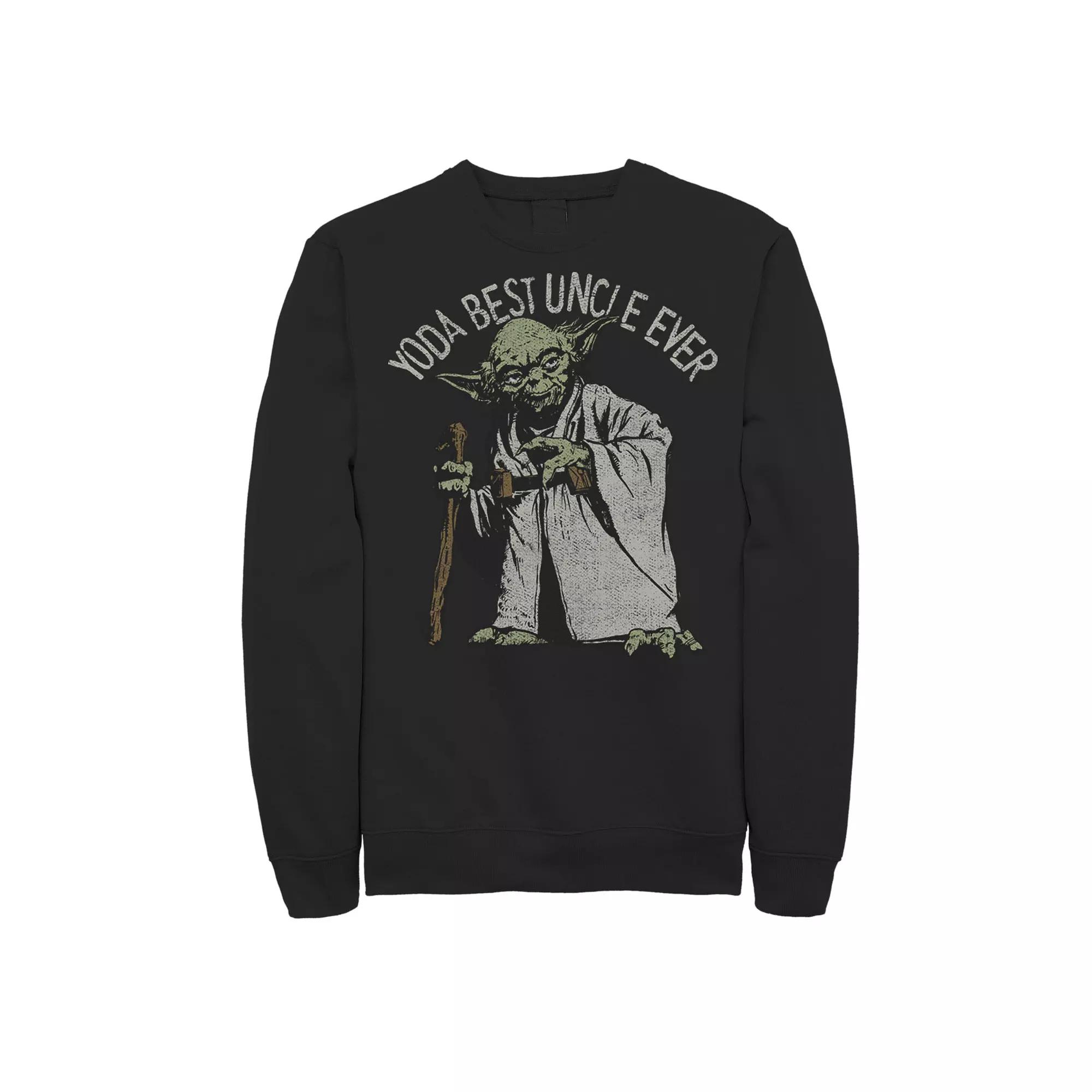Men's Star Wars Yoda Best Uncle Ever Portrait Sweatshirt,  Product Image