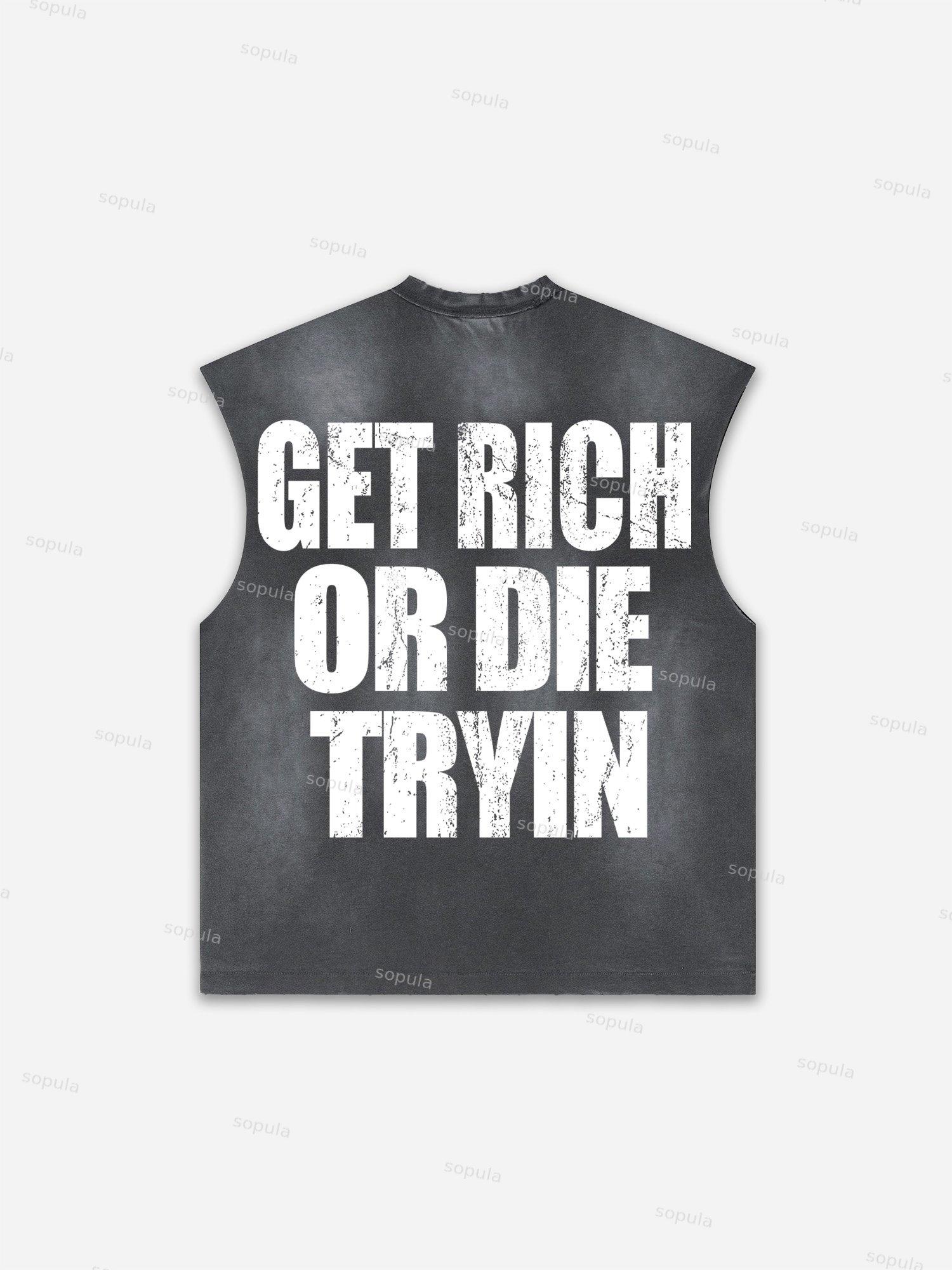 Sopula Men's Fly By Choice X Spacestation Graphic Print Distressed Tank Tops Sleeveless Shirts Product Image