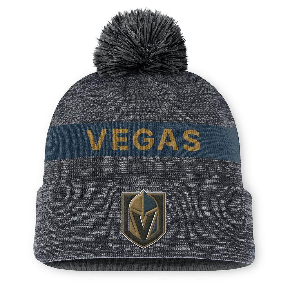 Men's Fanatics Gray Vegas Golden Knights Authentic Pro Rink Cuffed Knit Hat with Pom, Lvk Grey Product Image
