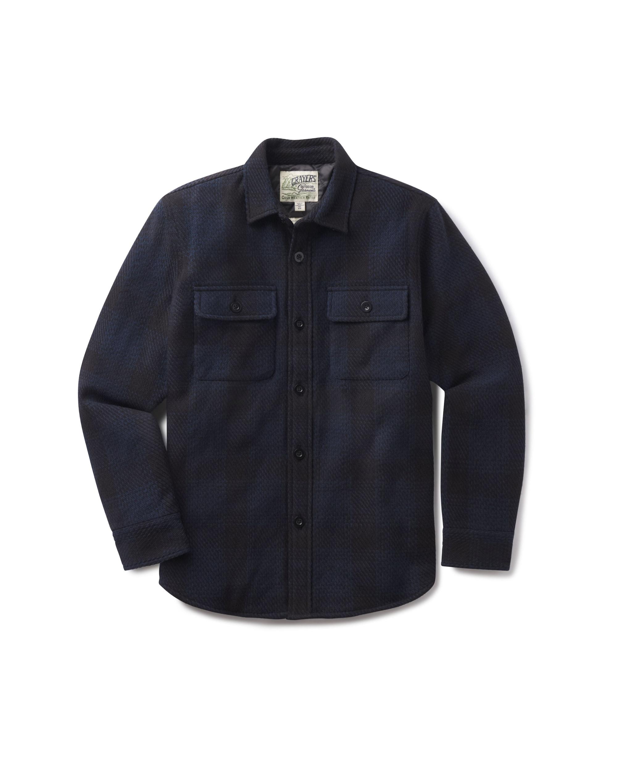 Brawny Twill Quilted Shirt Jacket - Navy Product Image