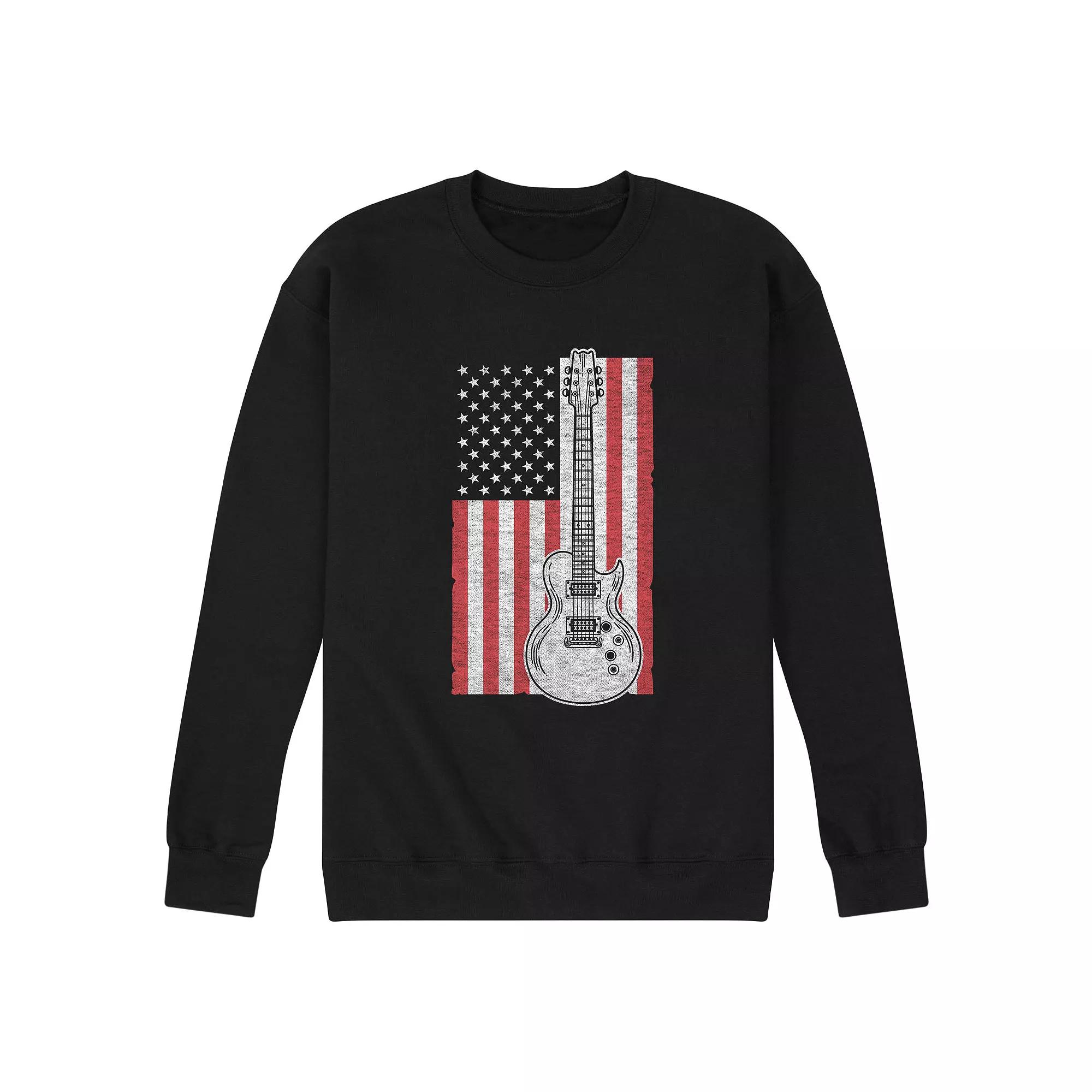 Men's USA Flag Guitar Graphic Fleece,  Product Image