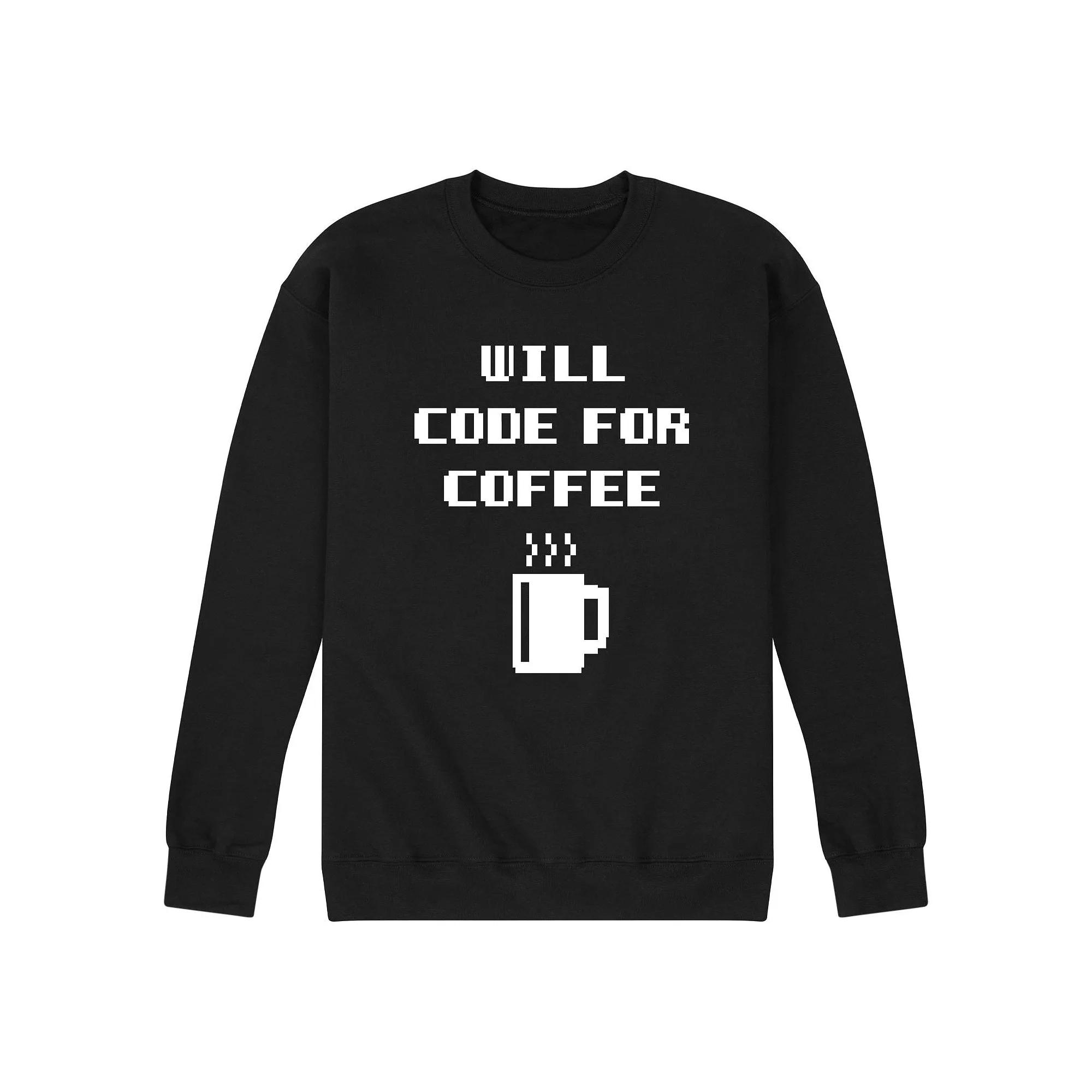 Men's Will Code For Coffee Sweatshirt,  Product Image