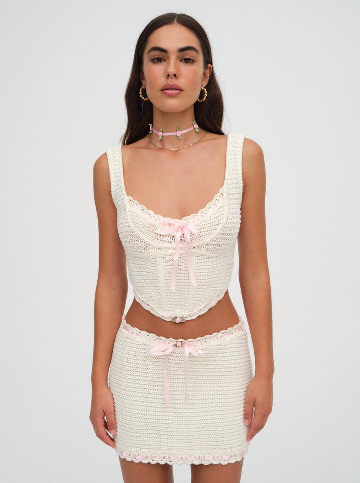 Olina Crochet Top — Cream Product Image