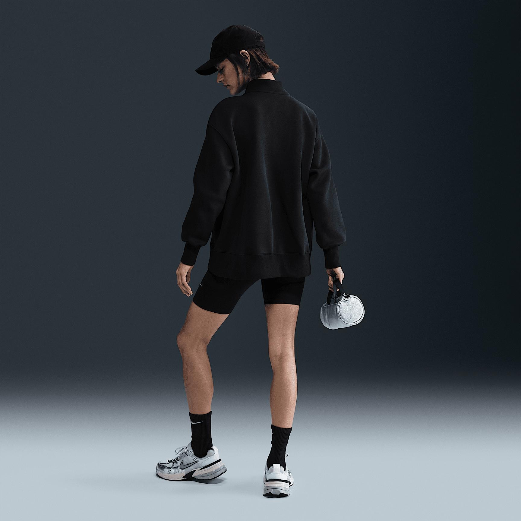 Womens Nike Sportswear Phoenix Fleece Oversized 1/4-Zip Long Sweatshirt | HJ0931-010 Product Image