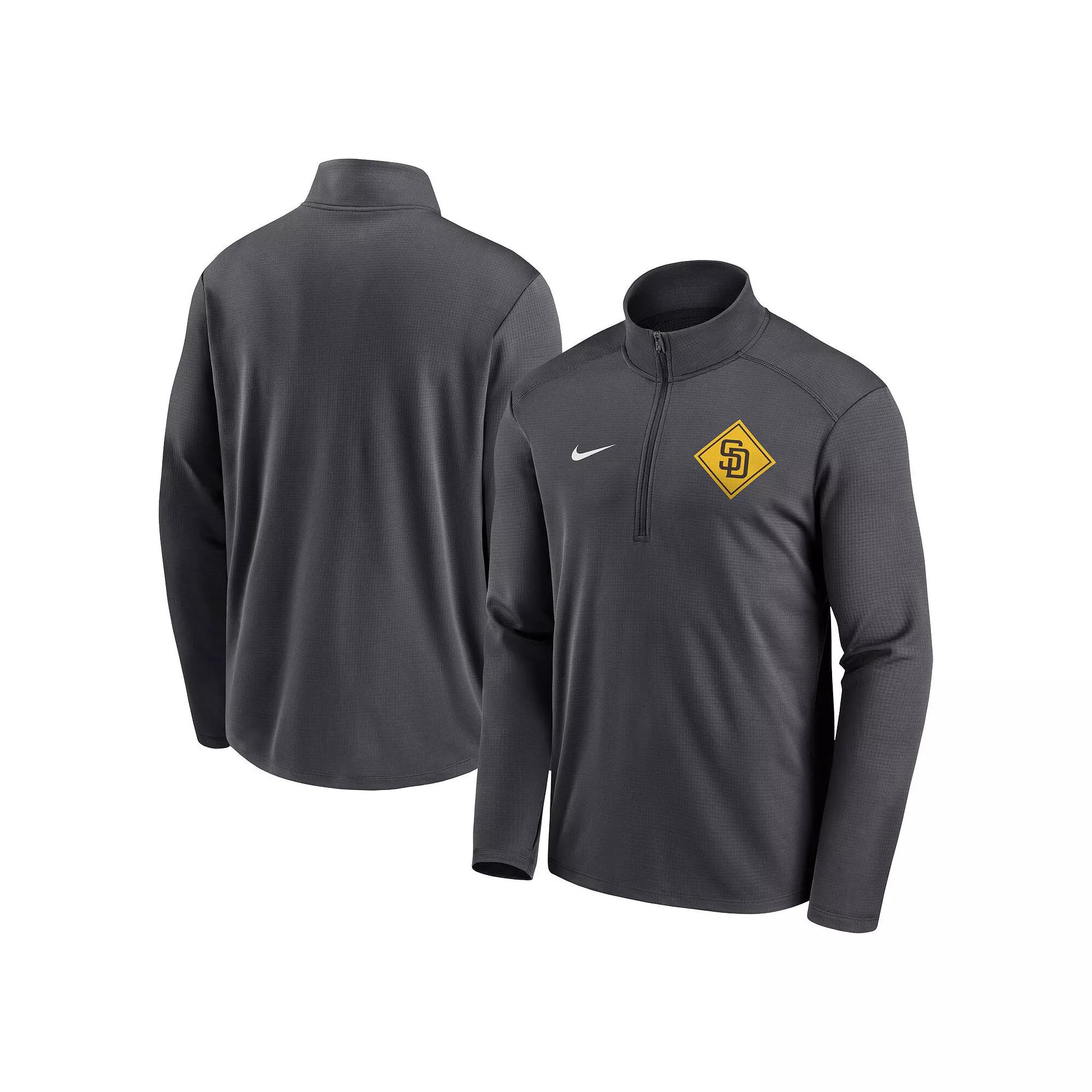 Men's Nike Anthracite San Diego Padres Diamond Icon Pacer Performance Quarter-Zip Top,  Product Image