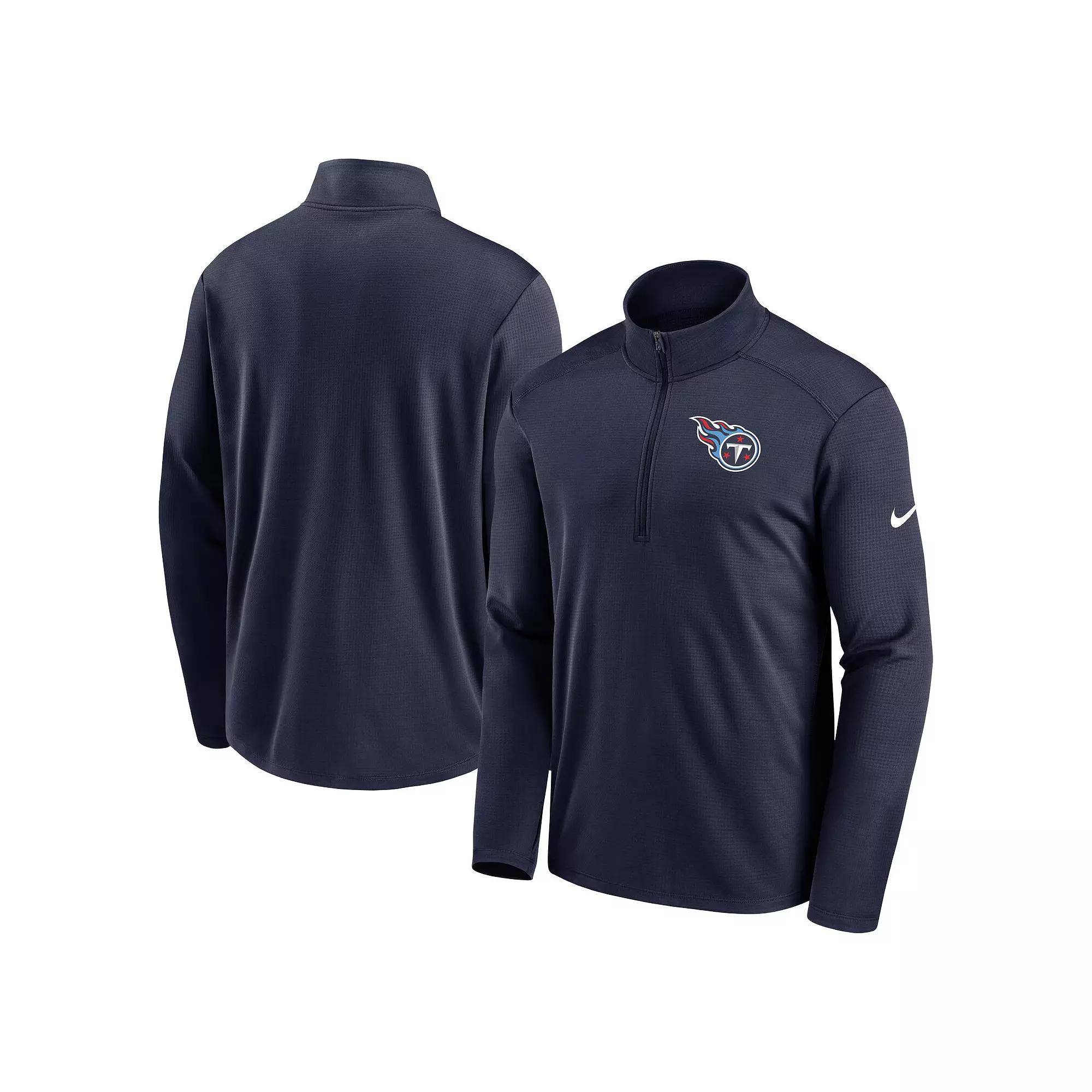 Men's Nike Navy Tennessee Titans Logo Pacer Performance Half-Zip Jacket,  Product Image